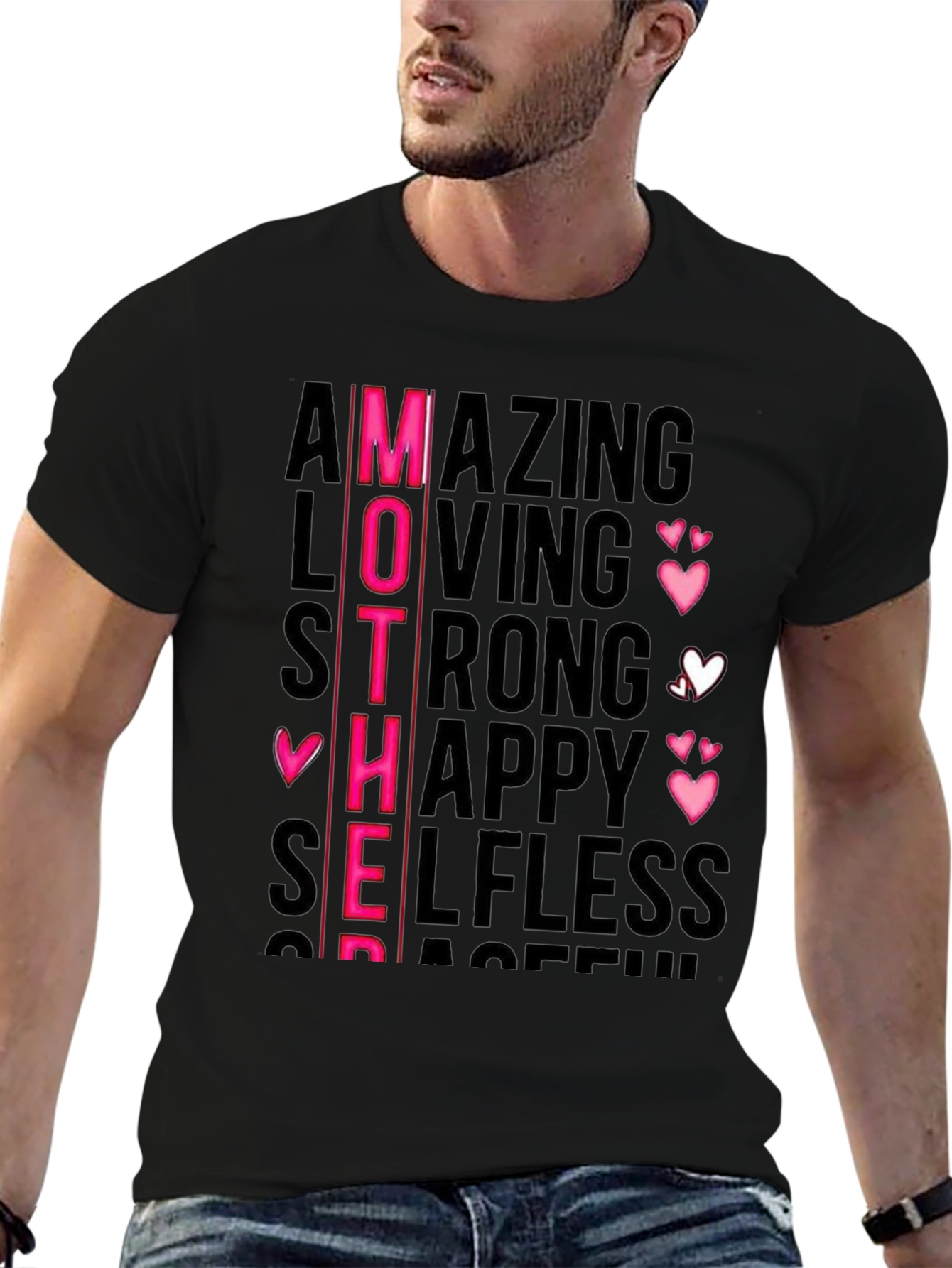 Mothers Day Graphic Tee - Amazing Loving Strong