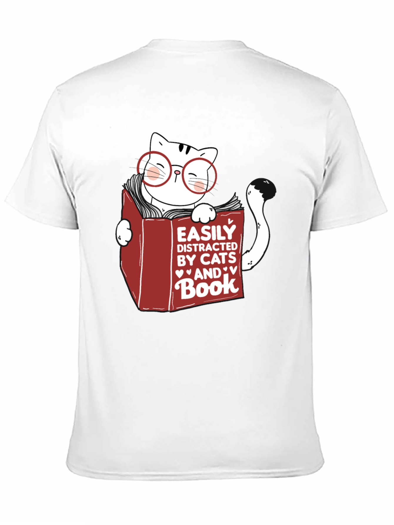 Easily Distracted by Cats and Books T-Shirt