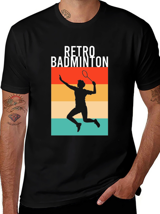 Retro Badminton Player Graphic Tee