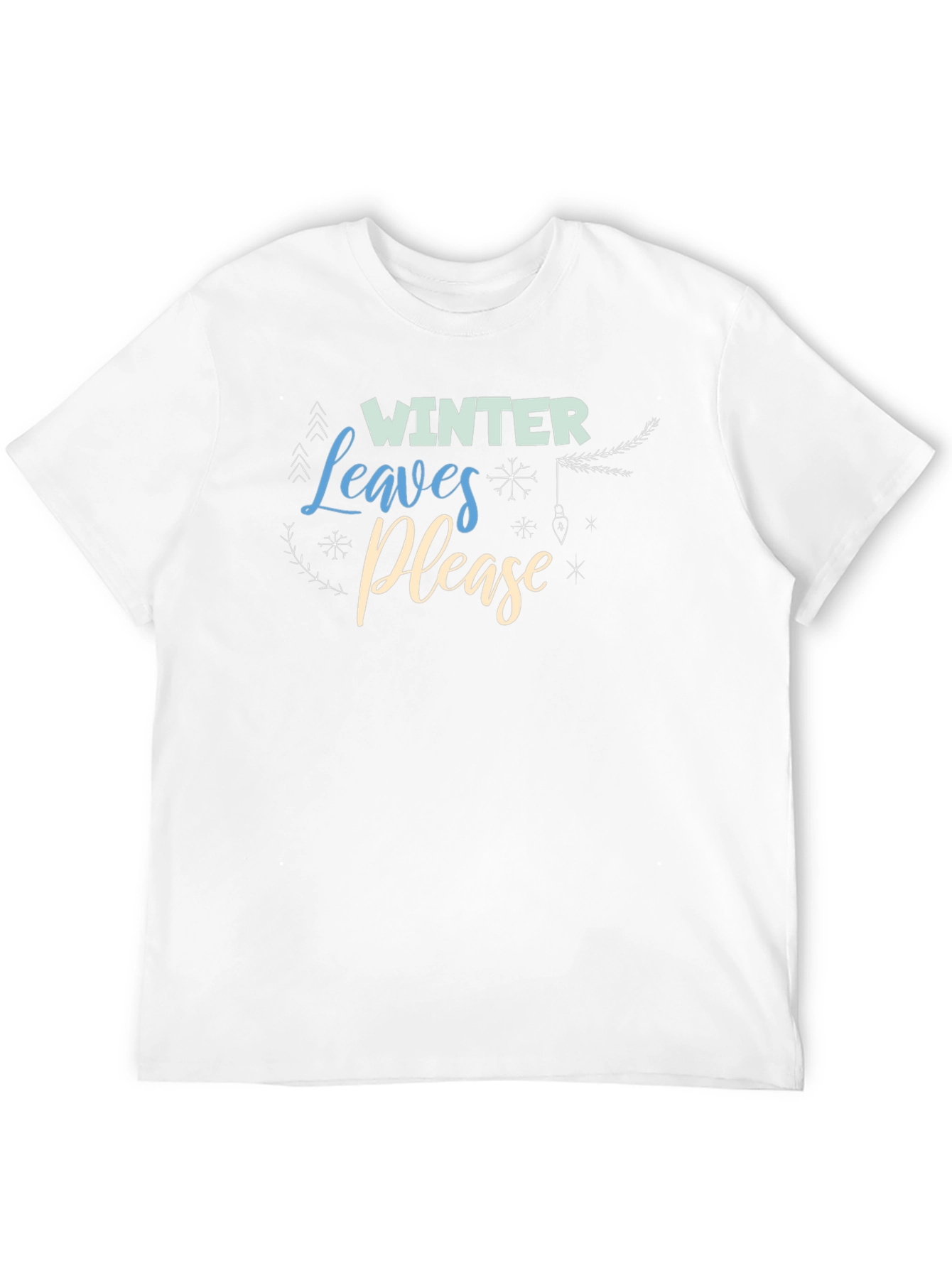 Winter Leaves Please Black Graphic Tee