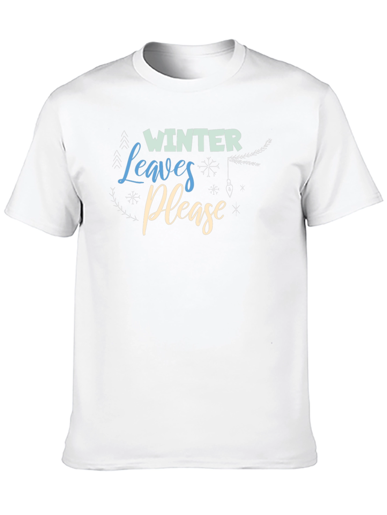 Winter Leaves Please Black Graphic Tee