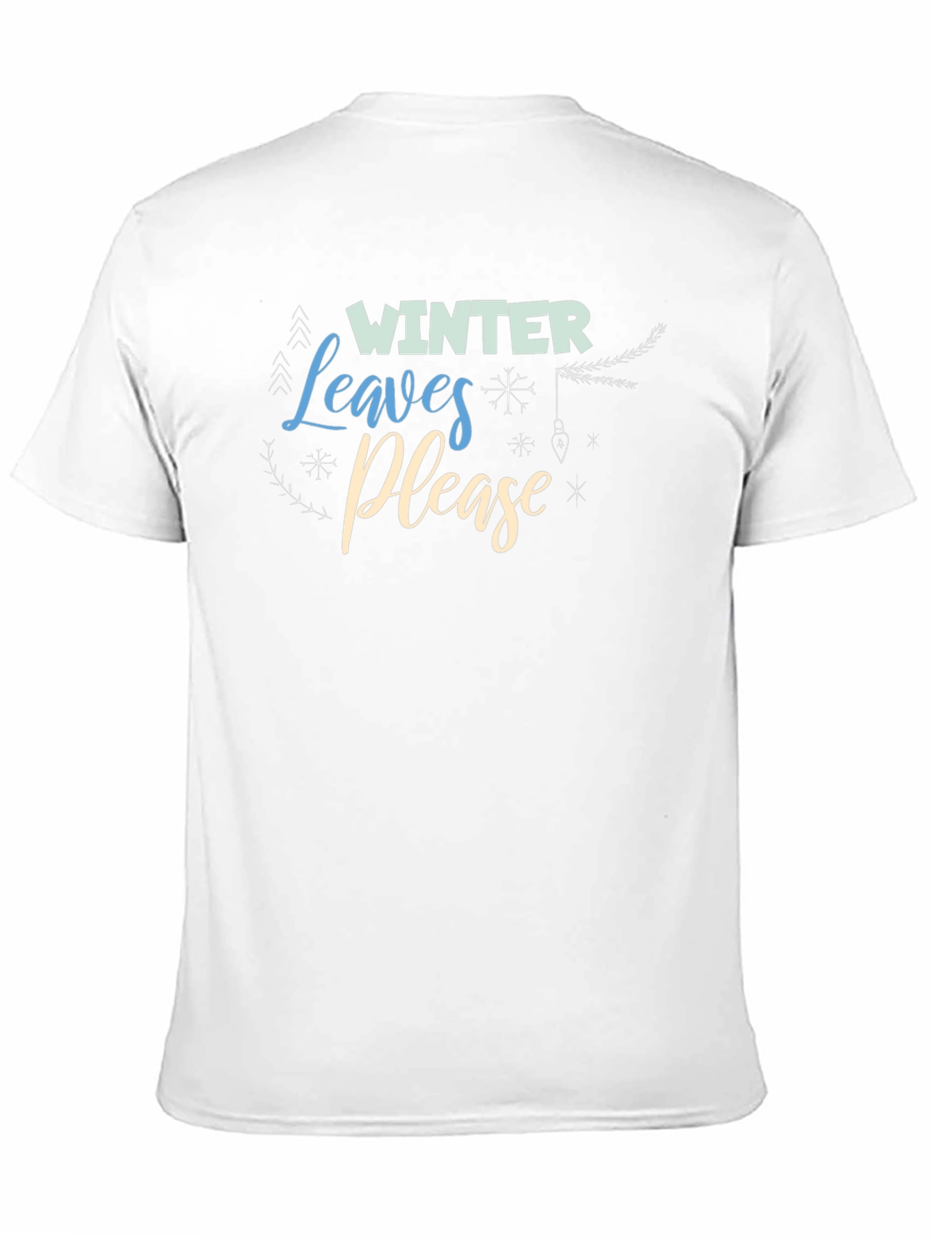 Winter Leaves Please Black Graphic Tee