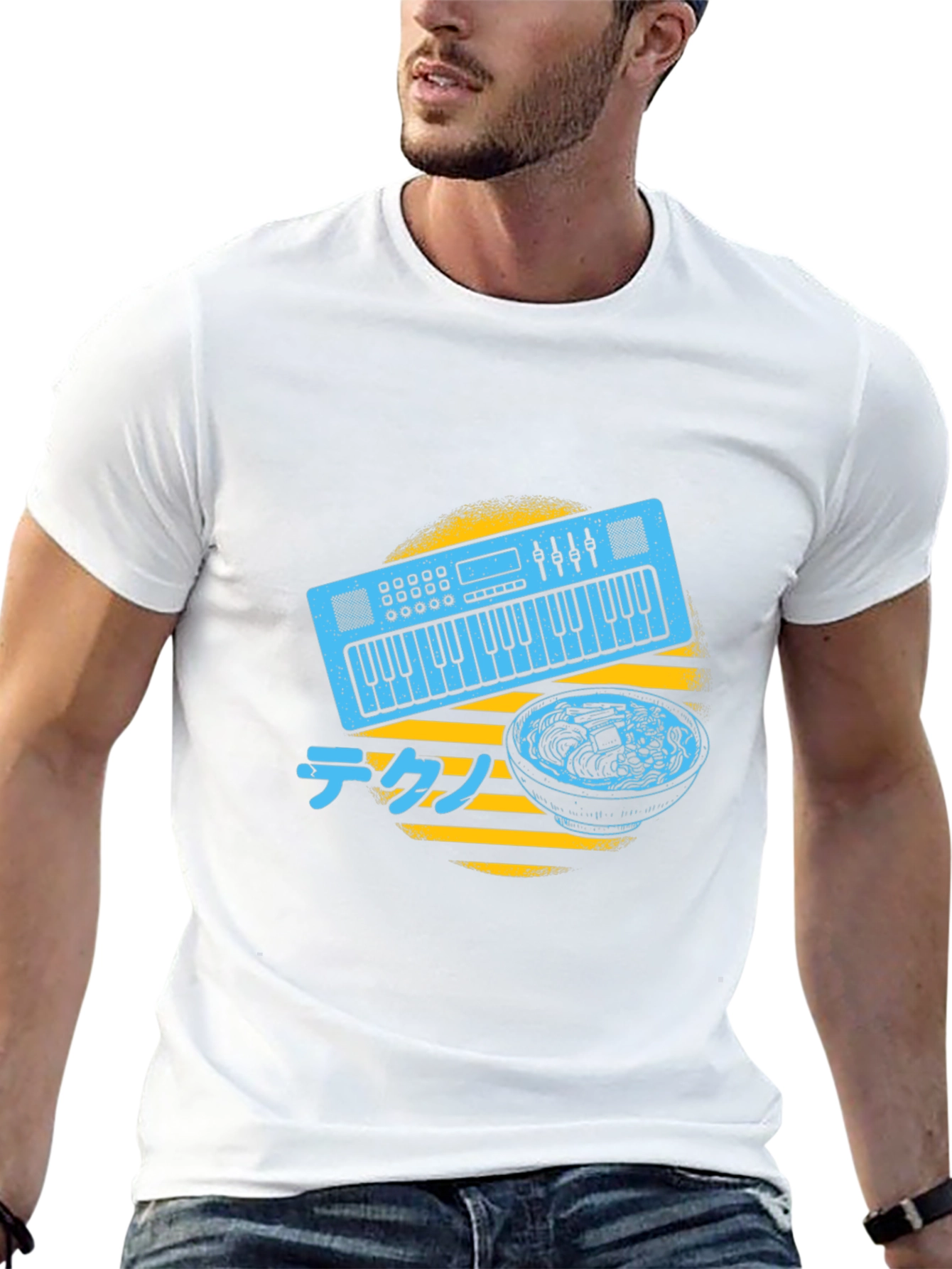 Synth Ramen T-Shirt - Musical Japanese Foodie Tee