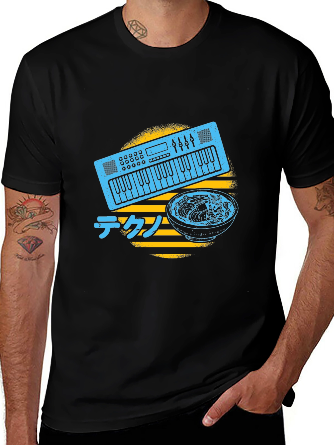 Synth Ramen T-Shirt - Musical Japanese Foodie Tee