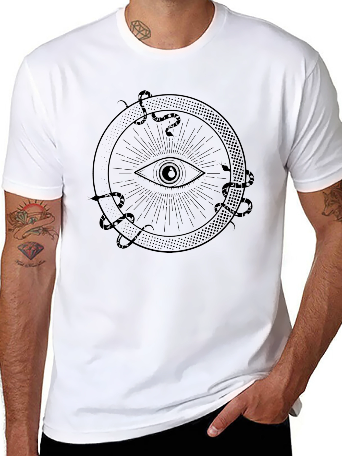 Eye of Providence Snake Circle Graphic Tee