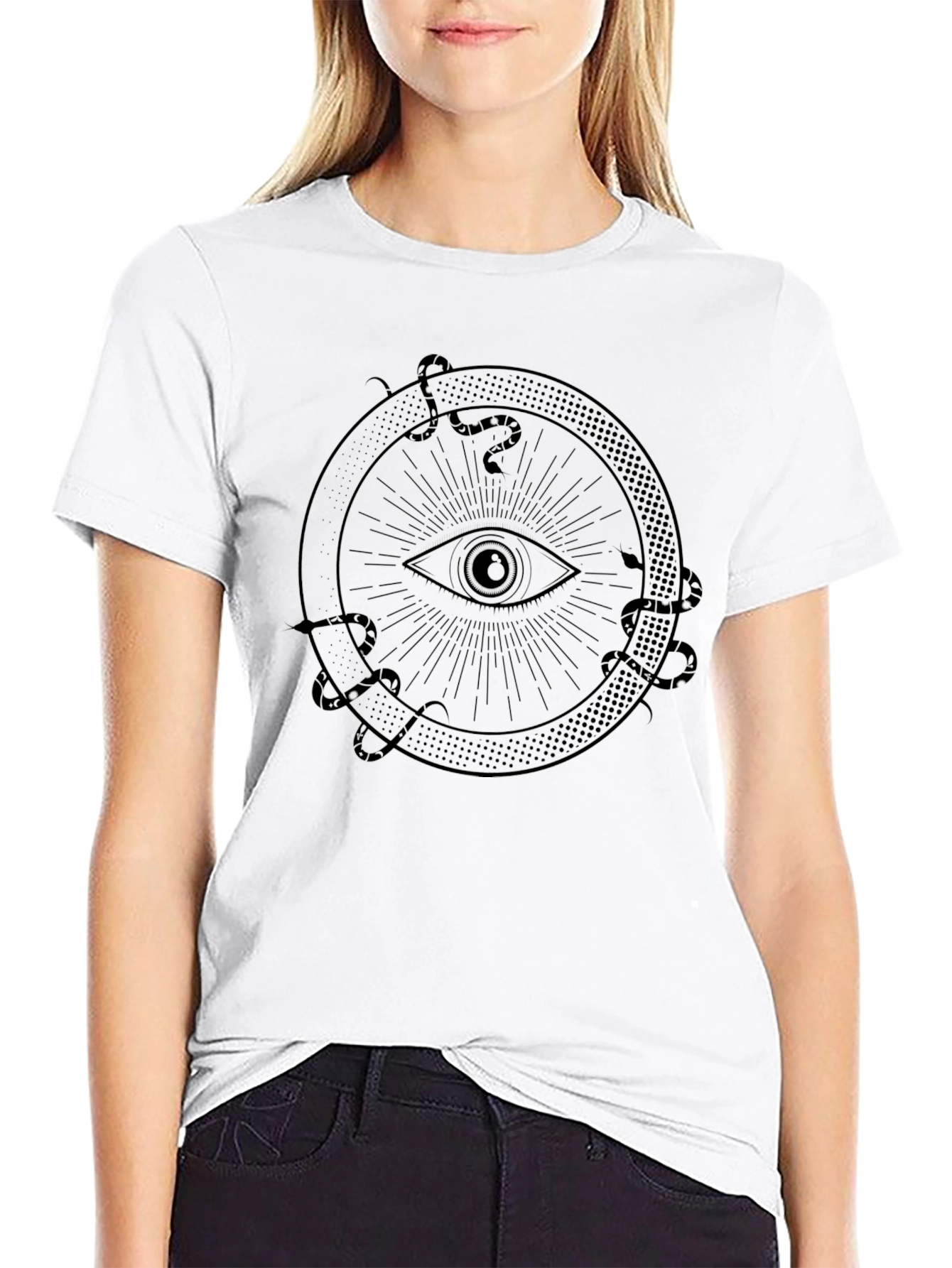 Eye of Providence Snake Circle Graphic Tee