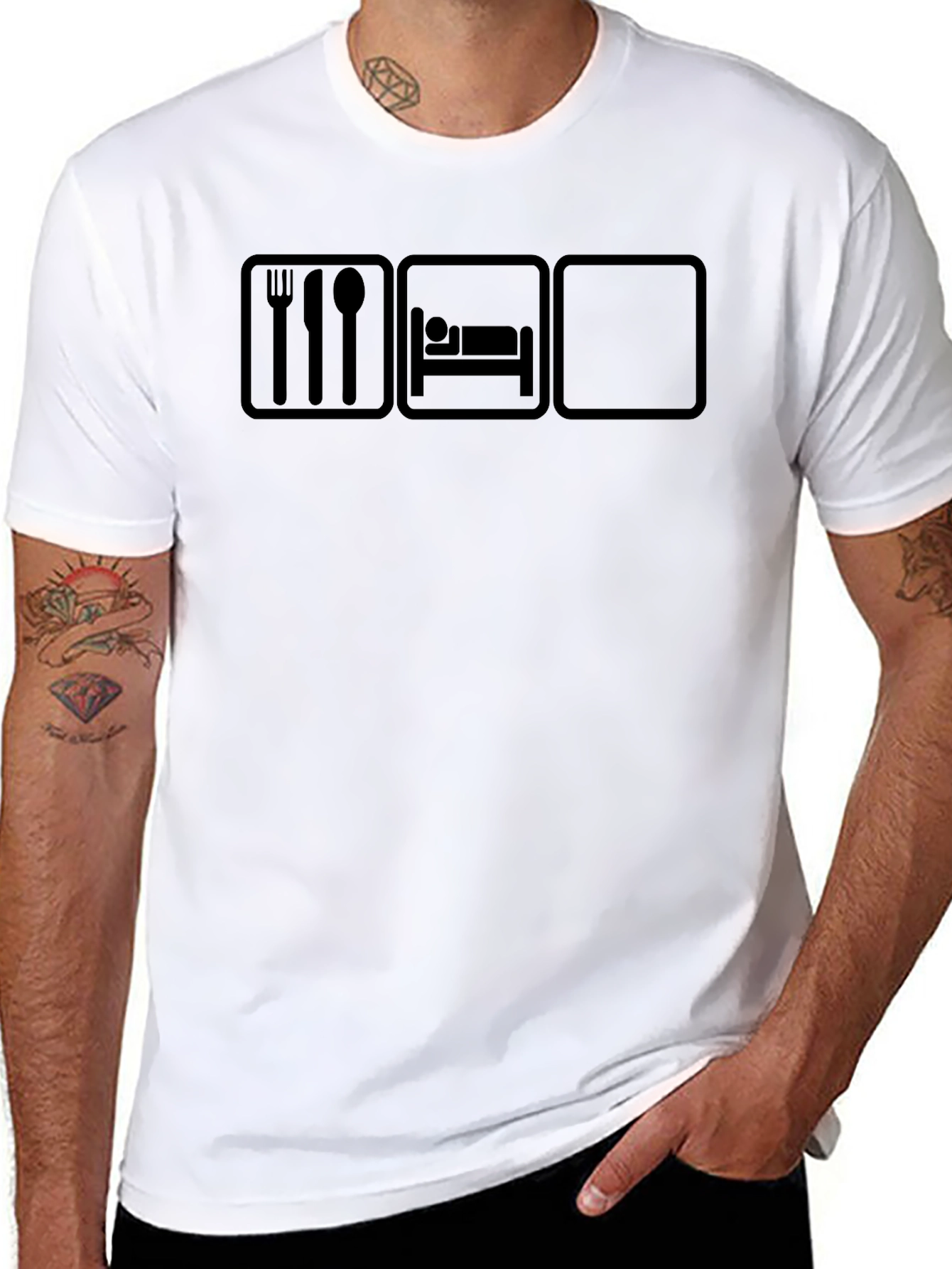 Eat Sleep Repeat Black Graphic Tee