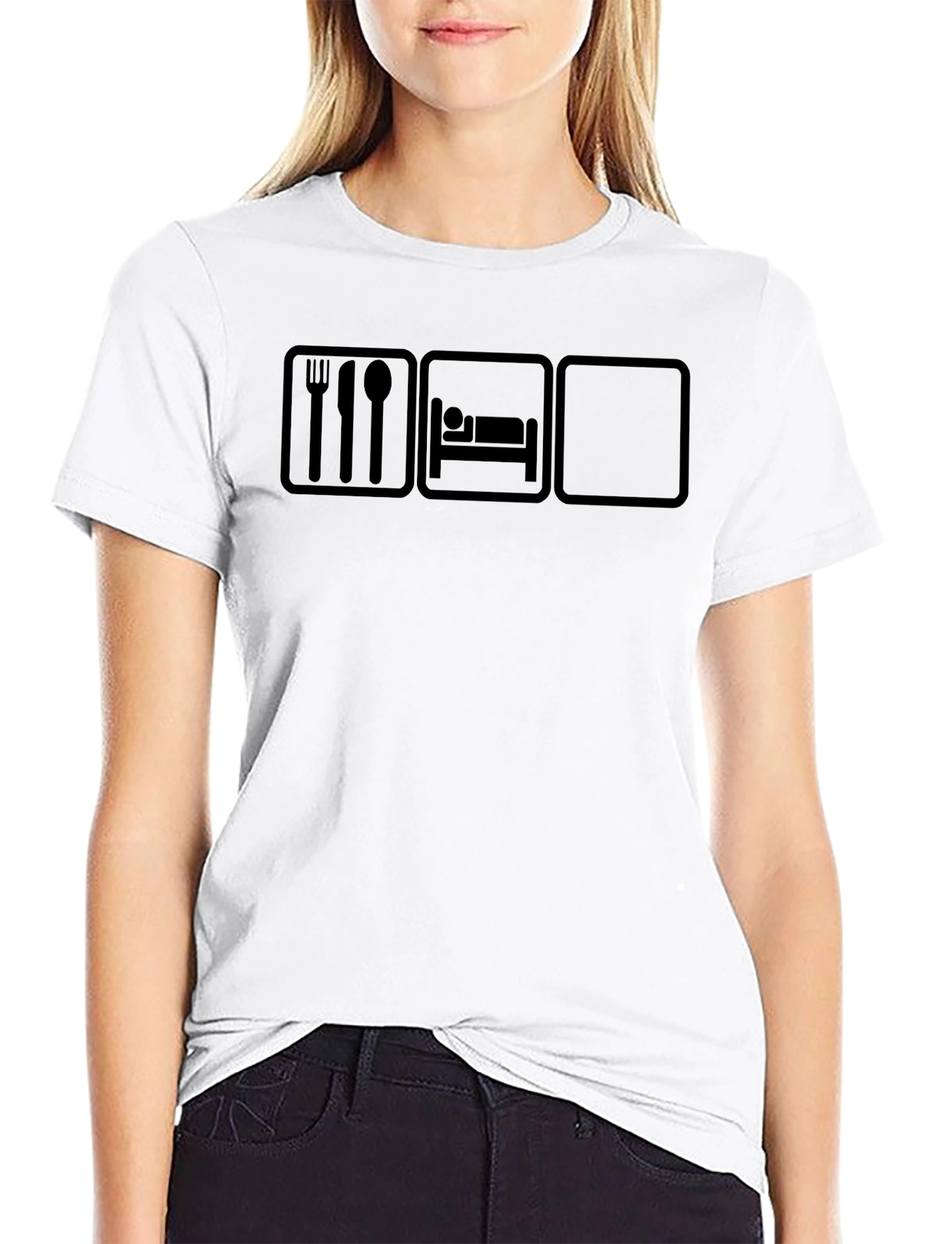 Eat Sleep Repeat Black Graphic Tee
