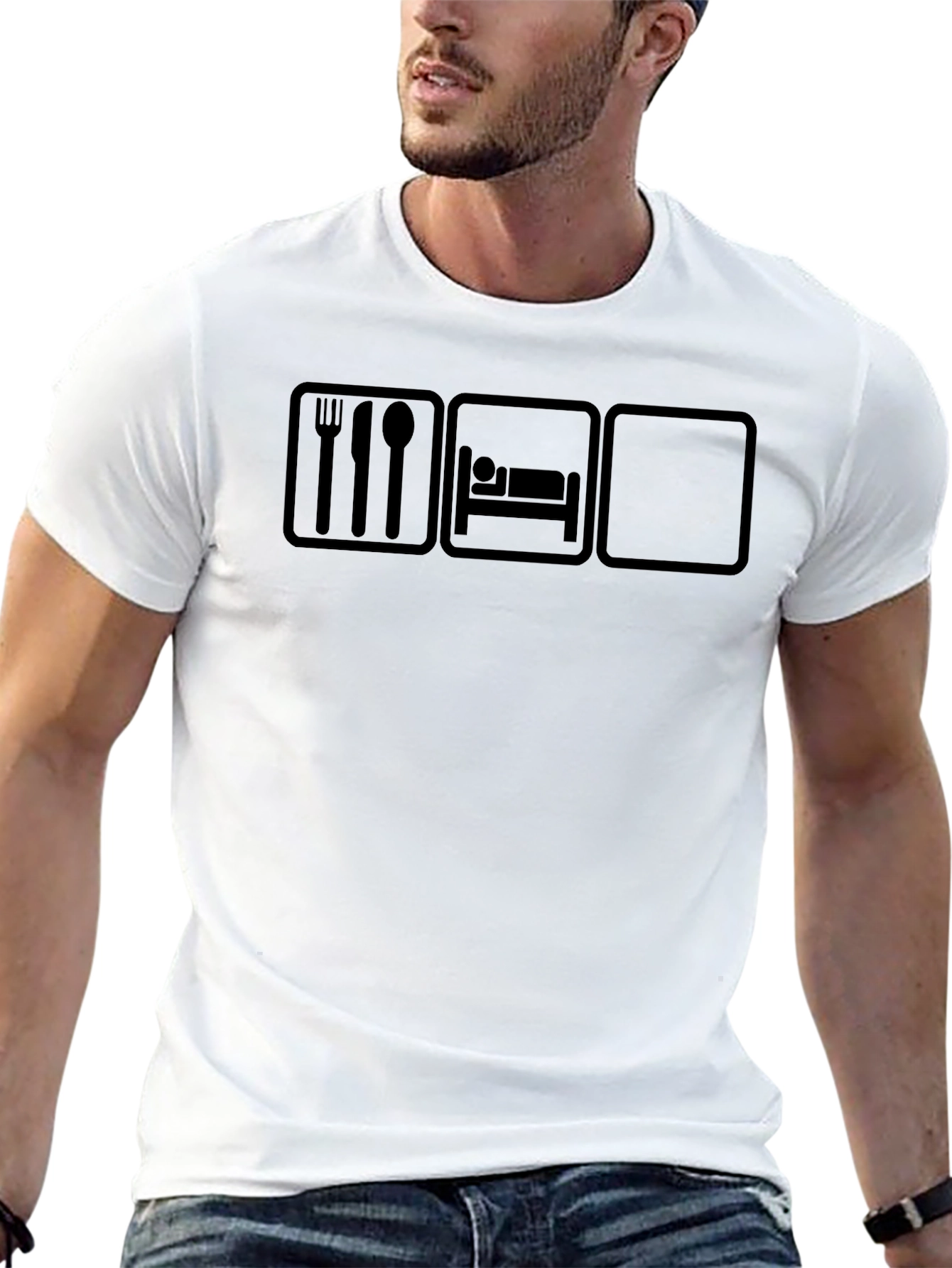 Eat Sleep Repeat Black Graphic Tee