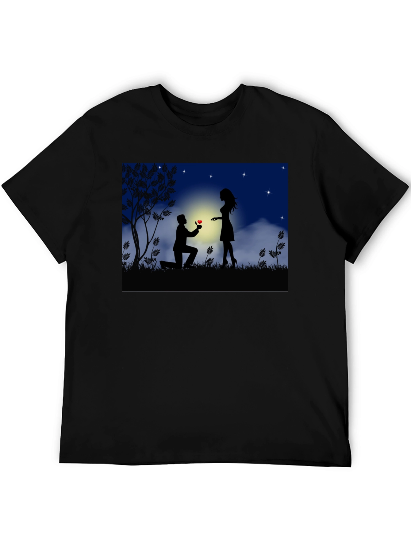 Romantic Proposal Graphic T-Shirt