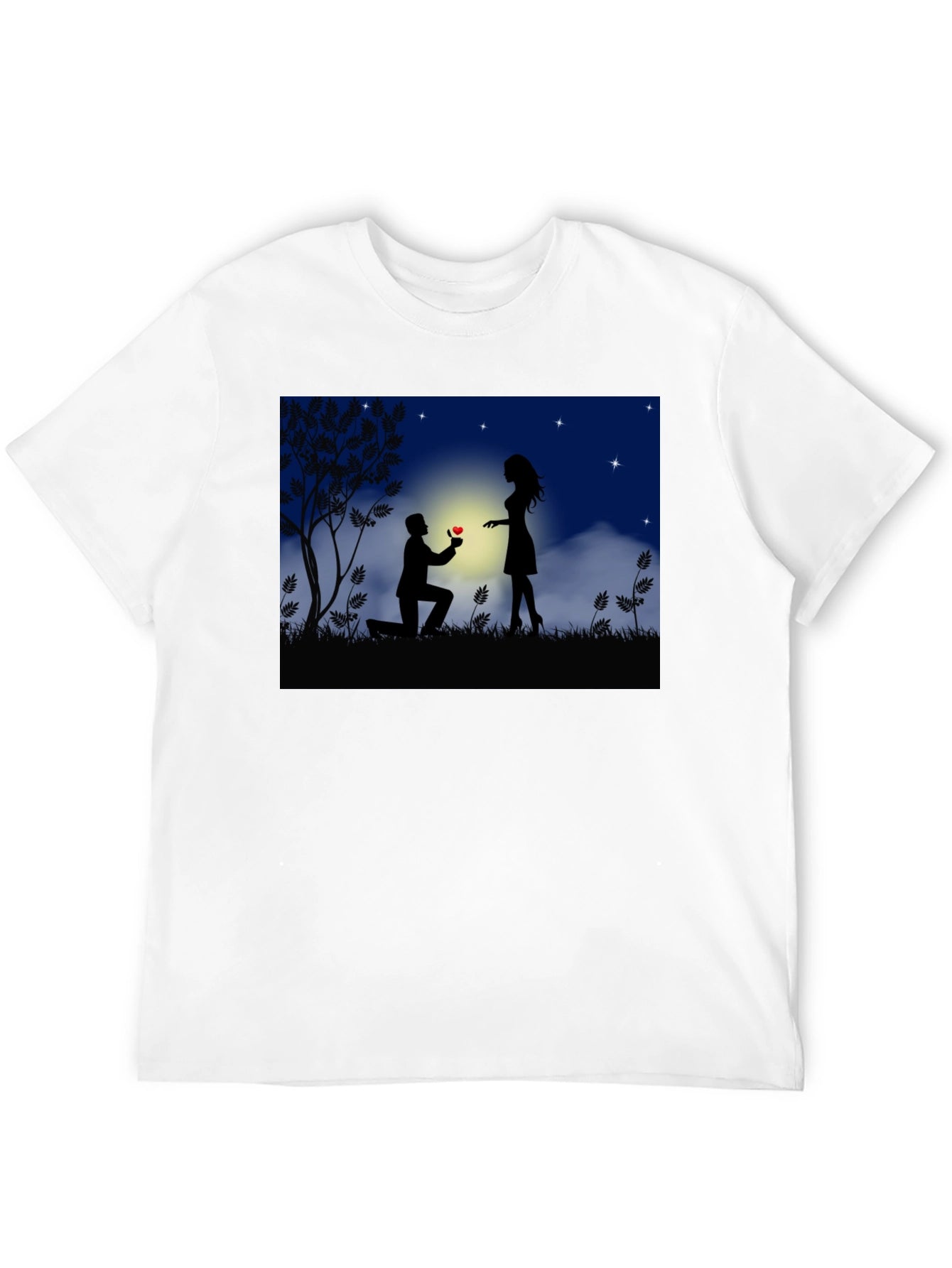 Romantic Proposal Graphic T-Shirt