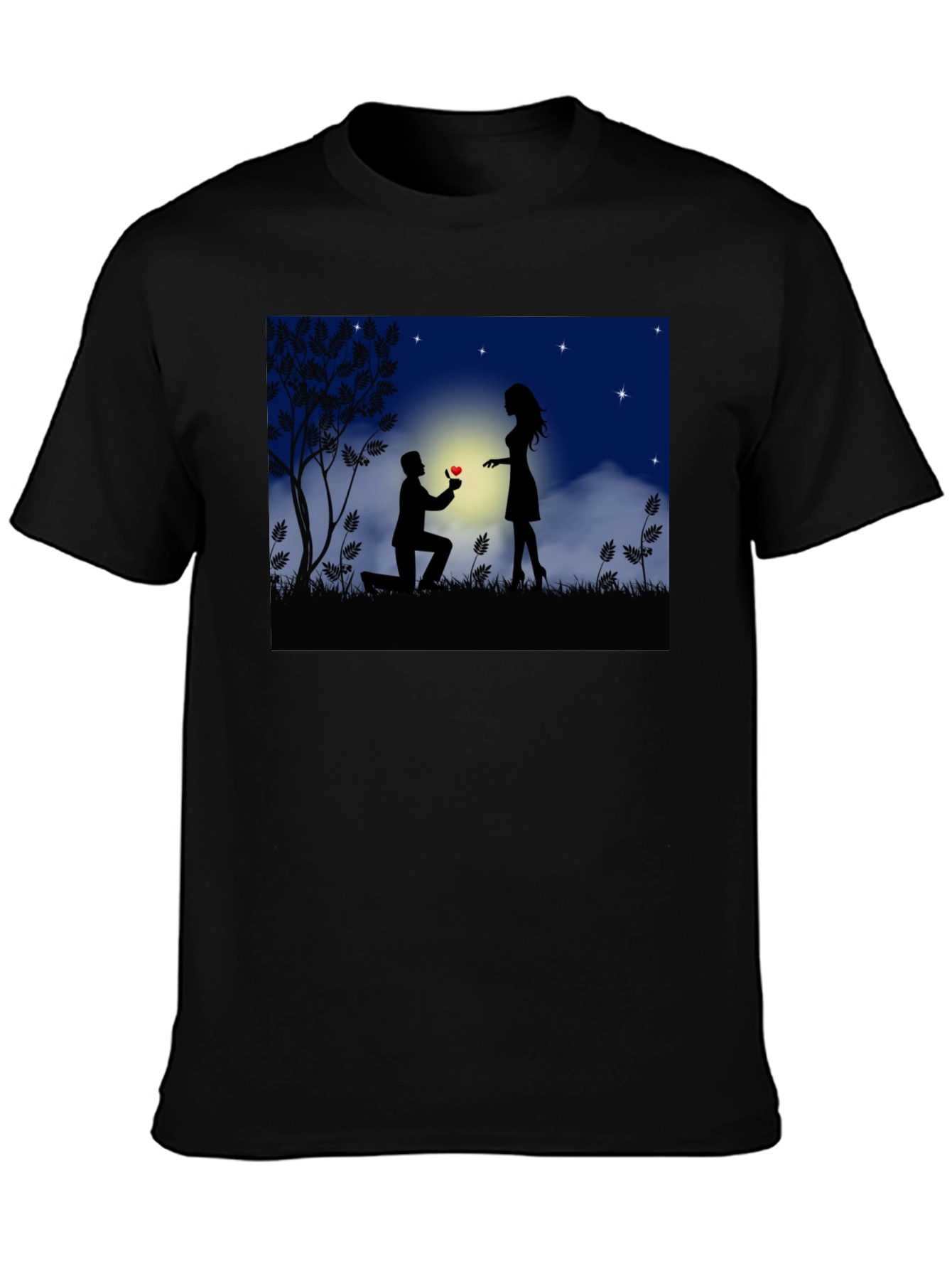 Romantic Proposal Graphic T-Shirt