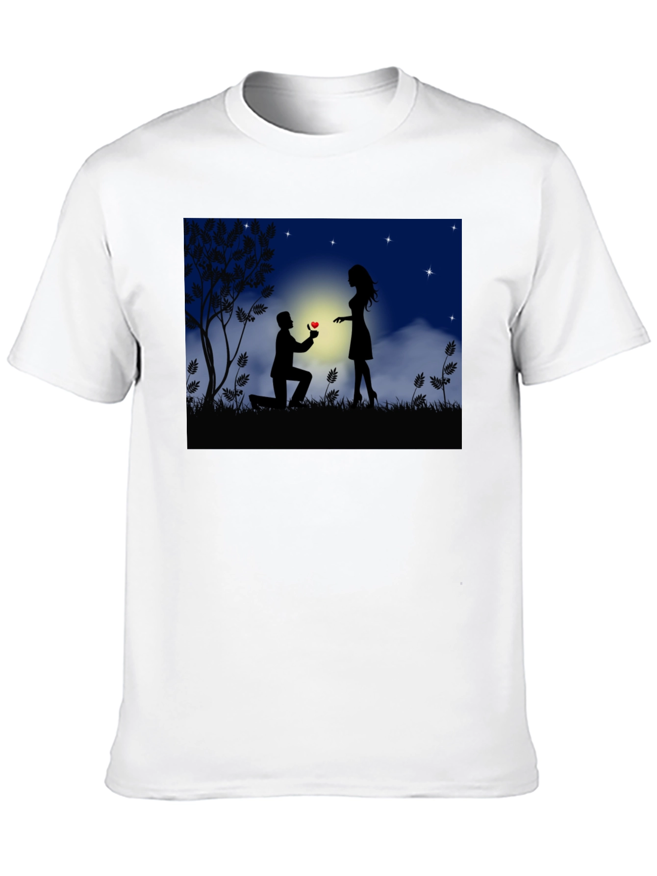 Romantic Proposal Graphic T-Shirt