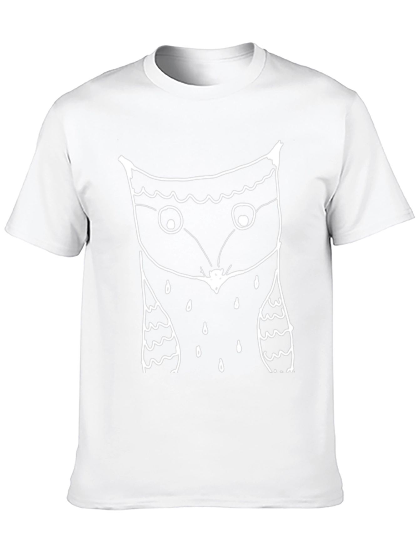 Mens Black T-Shirt with Owl Graphic