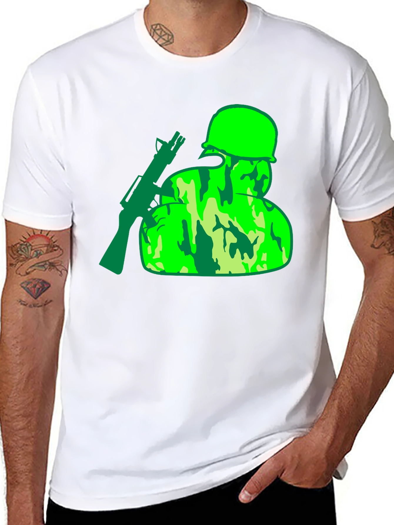 Camouflage Soldier Graphic T-Shirt