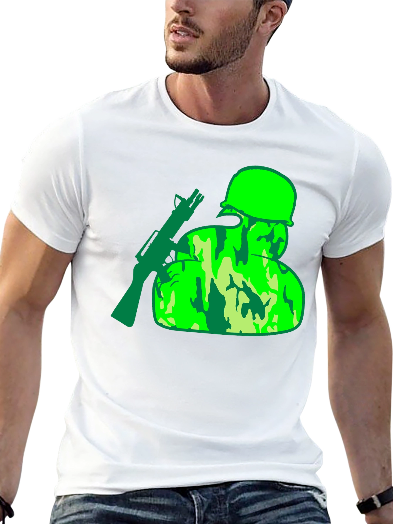 Camouflage Soldier Graphic T-Shirt
