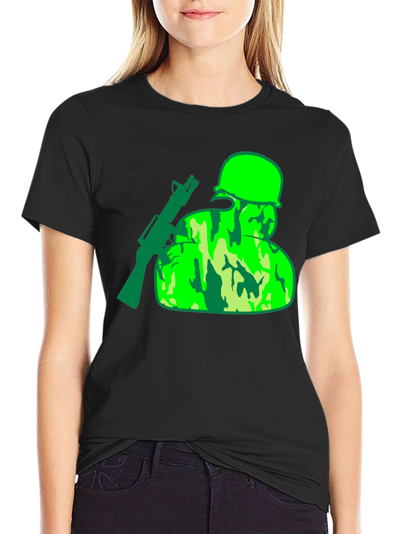 Camouflage Soldier Graphic T-Shirt