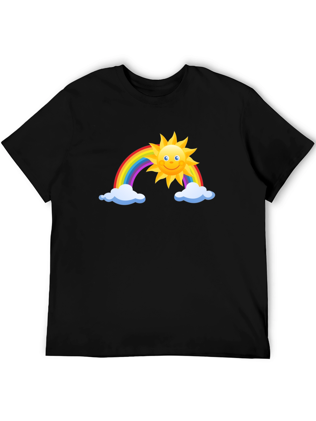 Rainbow Sun Graphic Black Tee