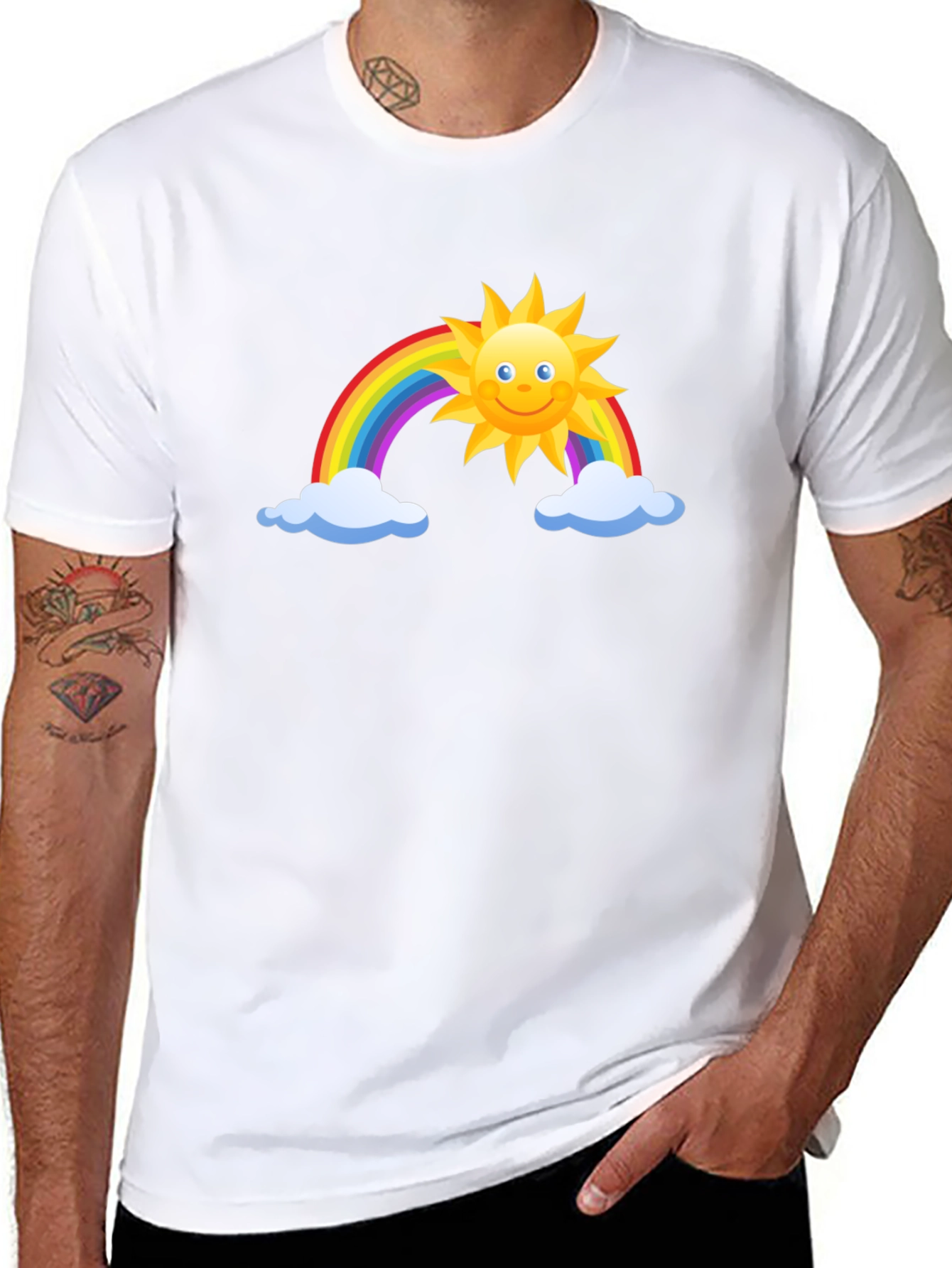 Rainbow Sun Graphic Black Tee