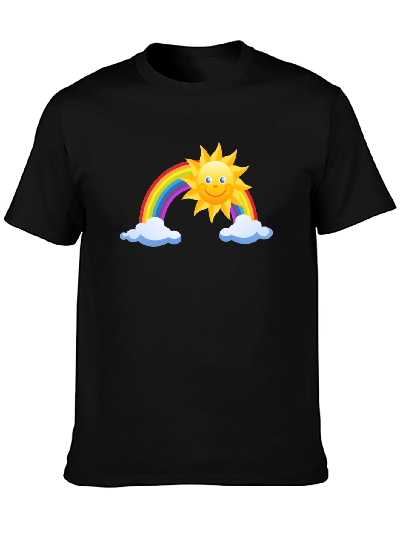 Rainbow Sun Graphic Black Tee