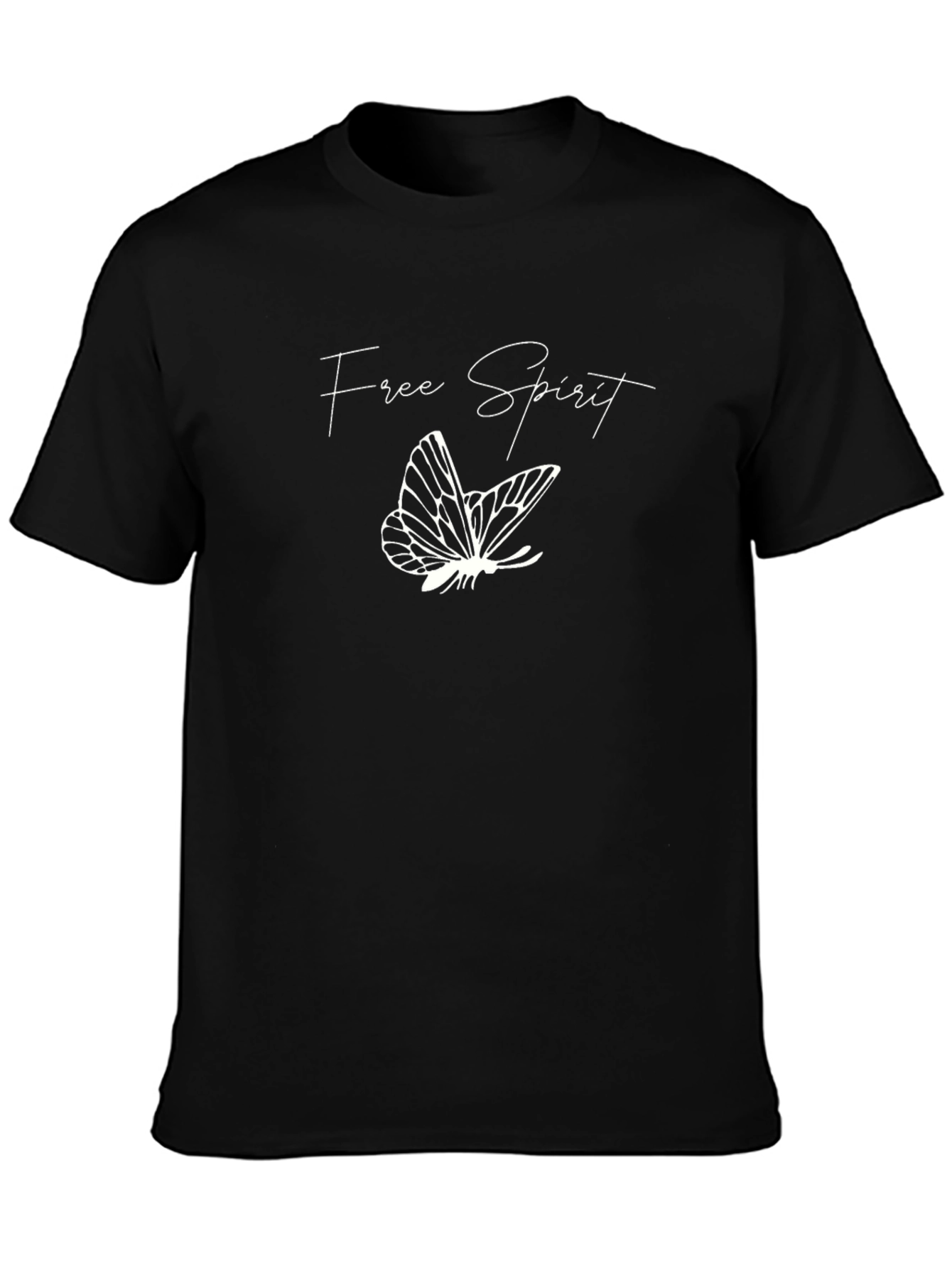Free Spirit Butterfly Graphic T-Shirt - Black