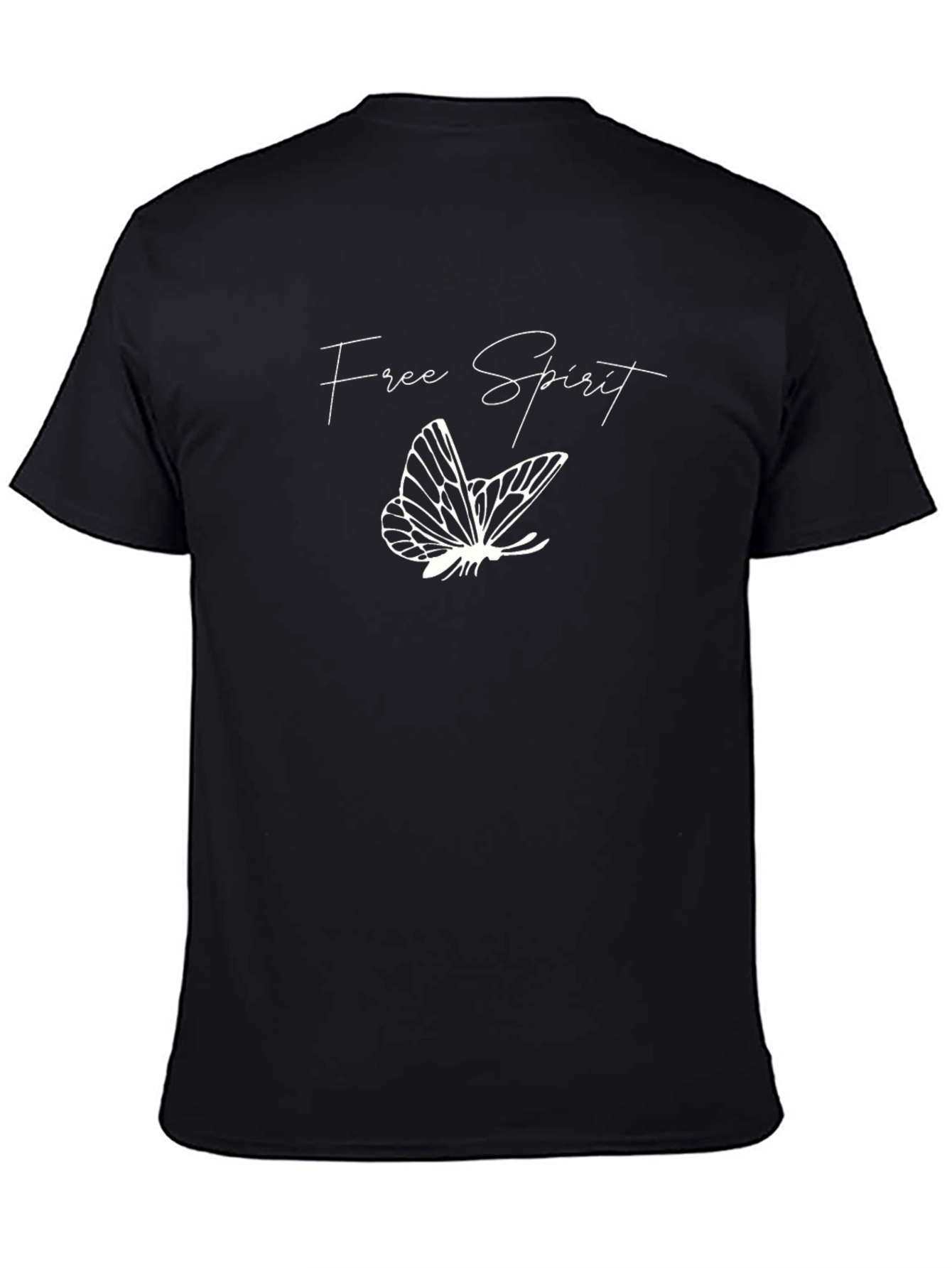 Free Spirit Butterfly Graphic T-Shirt - Black