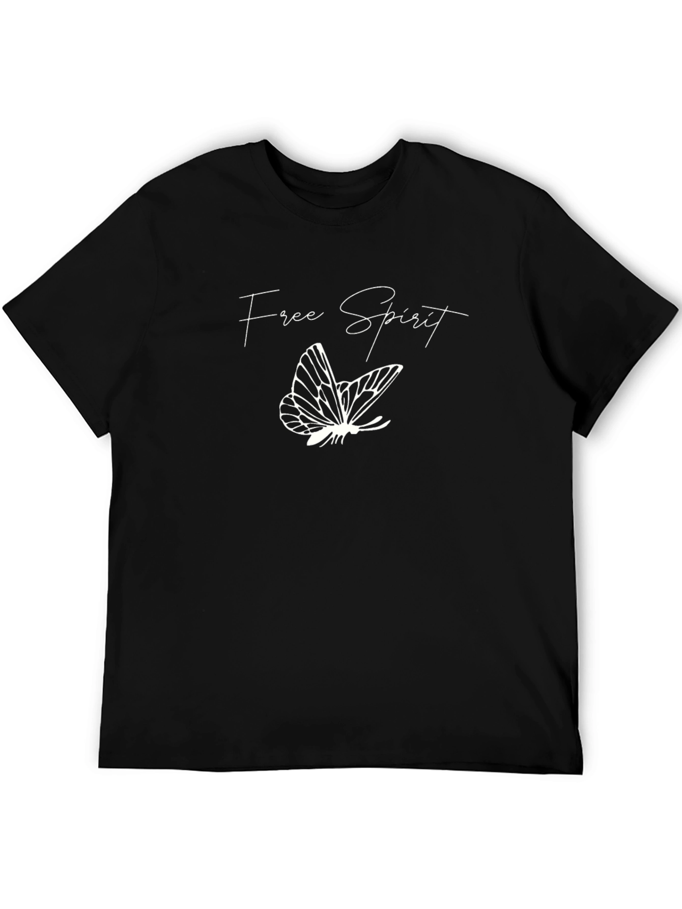 Free Spirit Butterfly Graphic T-Shirt - Black