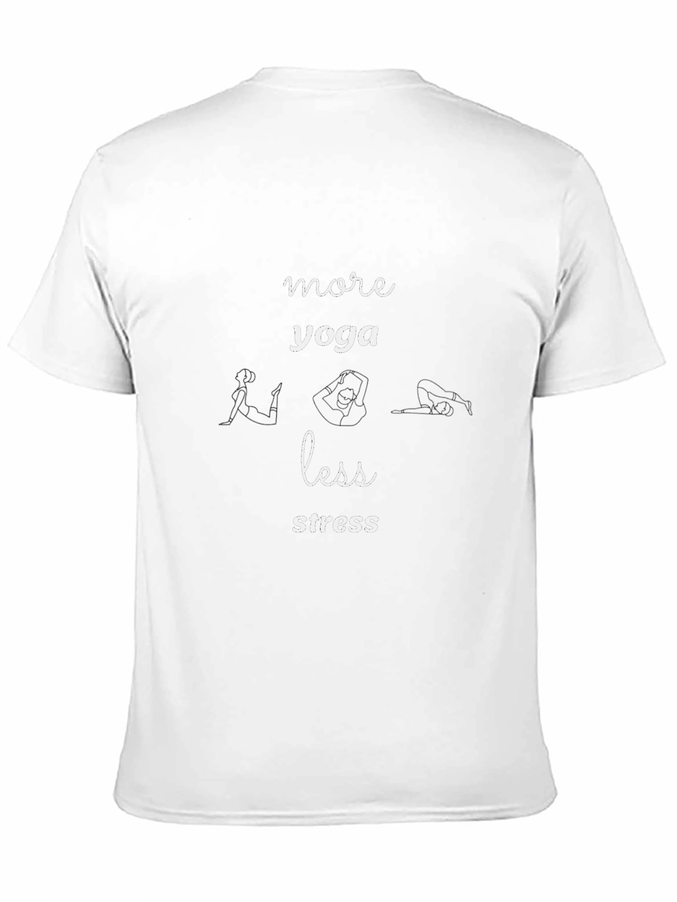 Yoga Lovers T-Shirt: More Yoga Less Stress Design
