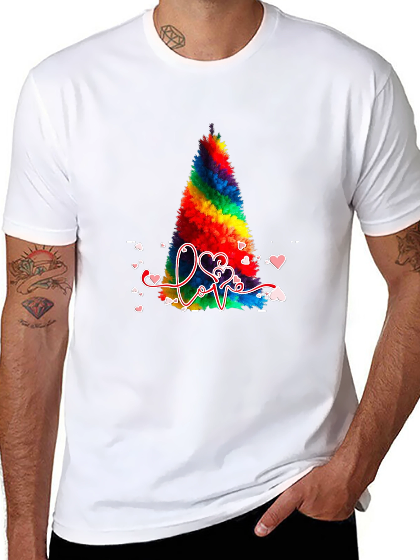 Rainbow Christmas Tree Love T-Shirt