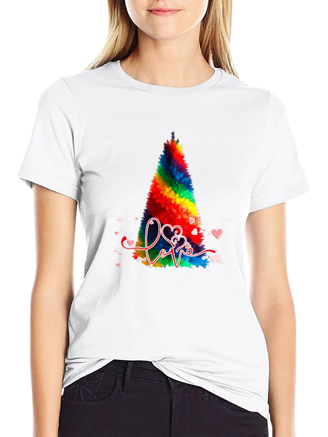 Rainbow Christmas Tree Love T-Shirt