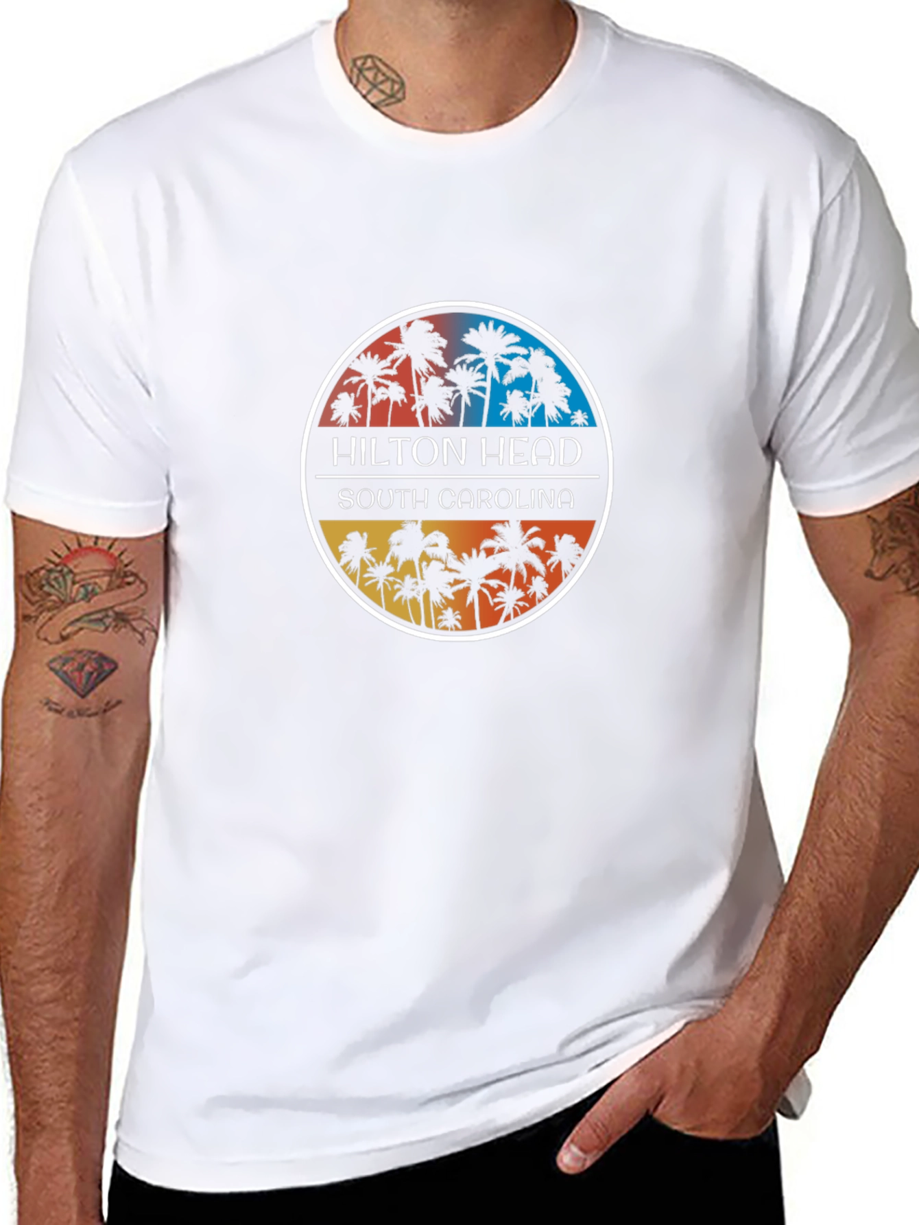 Hilton Head South Carolina Palm Tree Graphic Tee