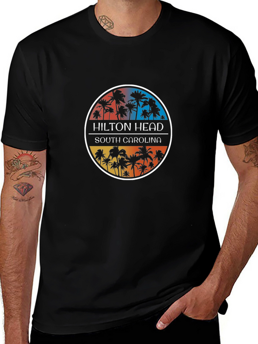 Hilton Head South Carolina Palm Tree Graphic Tee
