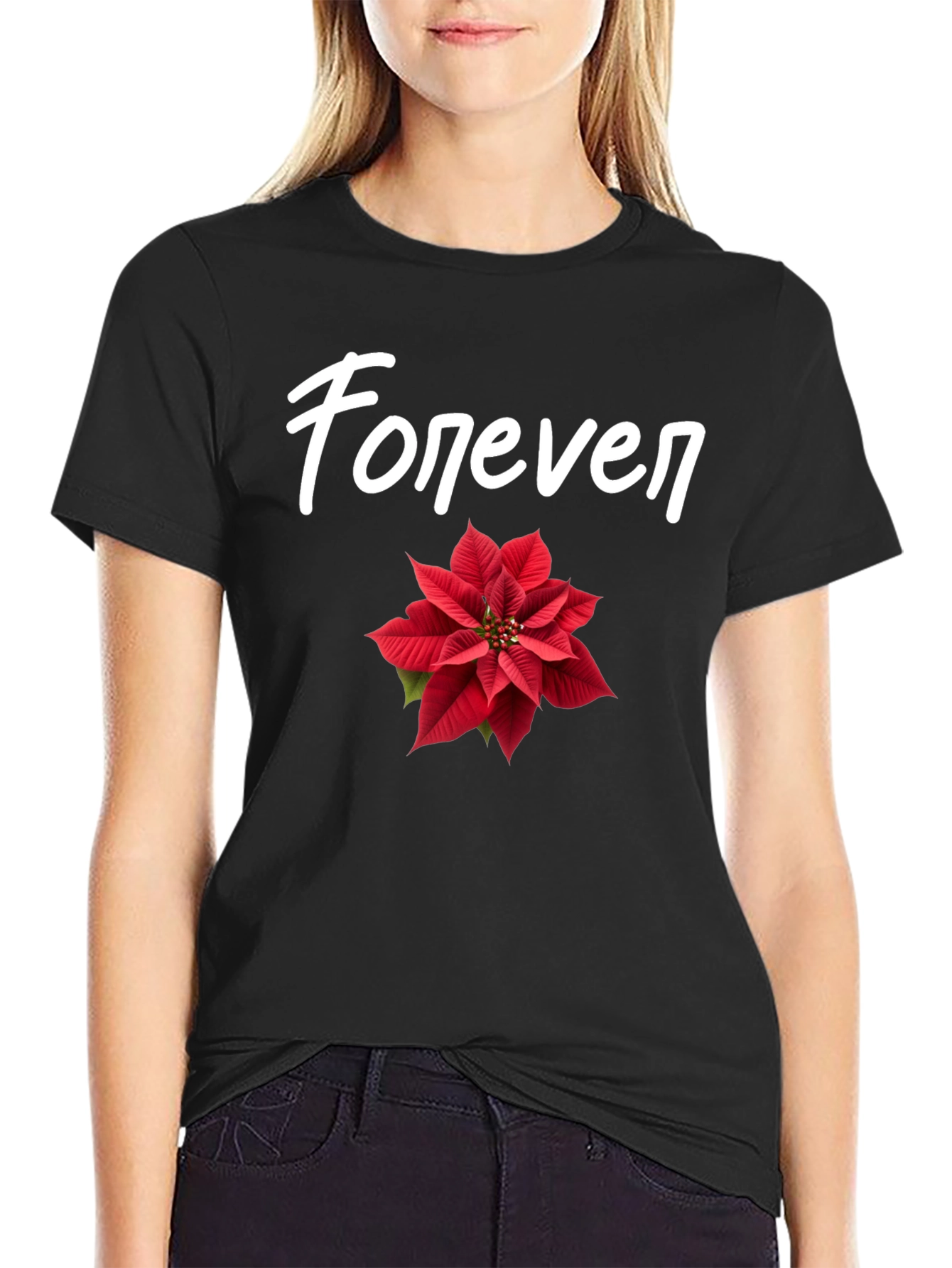 Forever Poinsettia Graphic Tee - Unisex Casual Wear