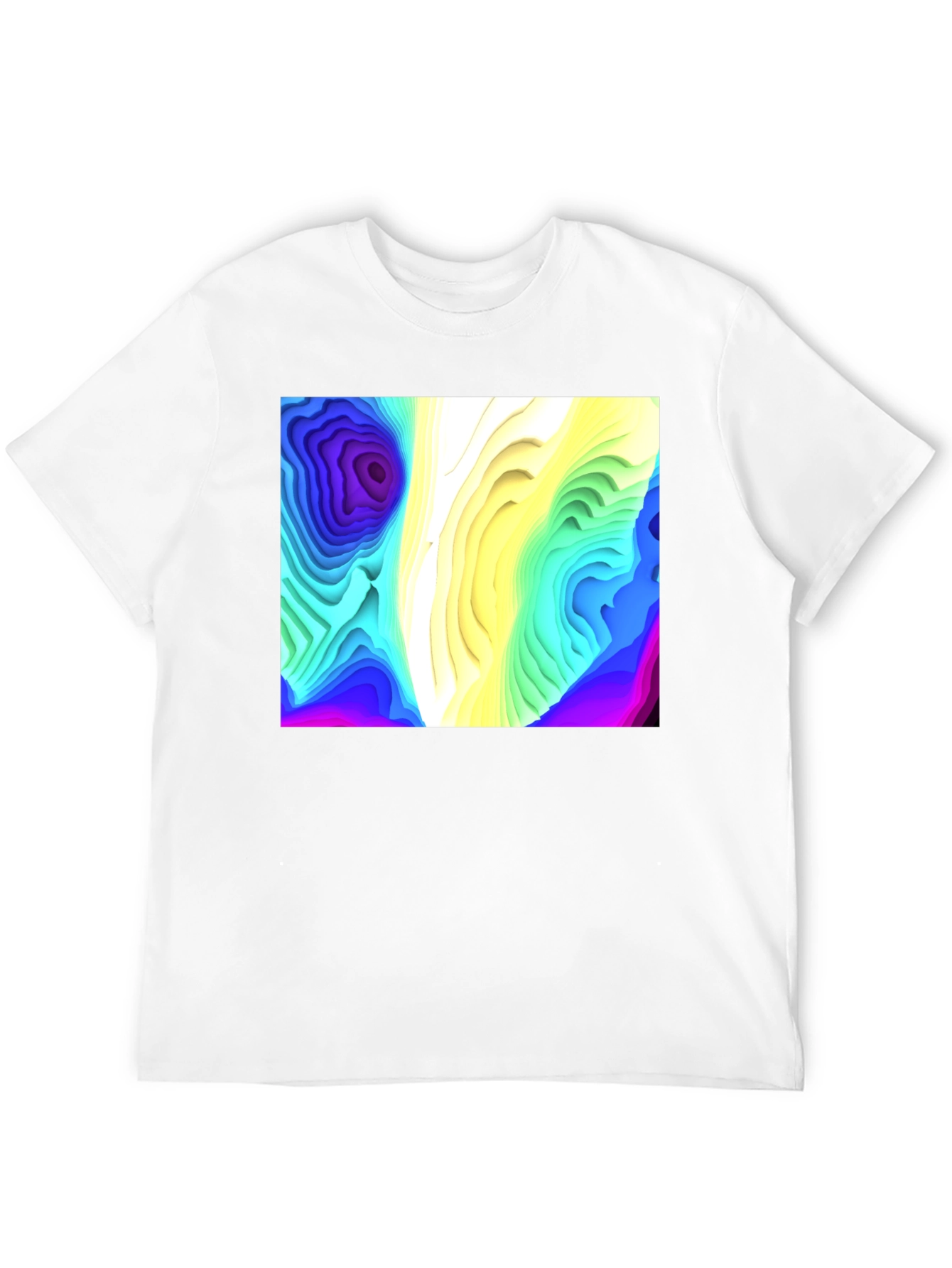 Abstract Topographic Graphic Black T-Shirt