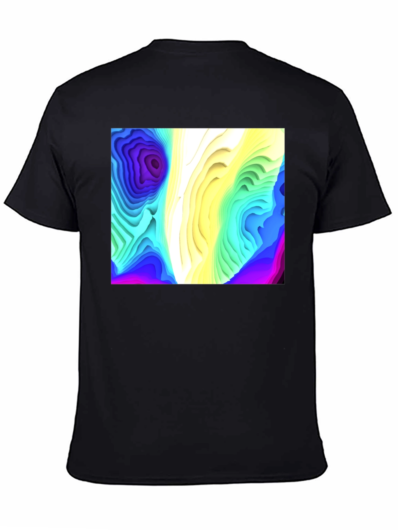 Abstract Topographic Graphic Black T-Shirt