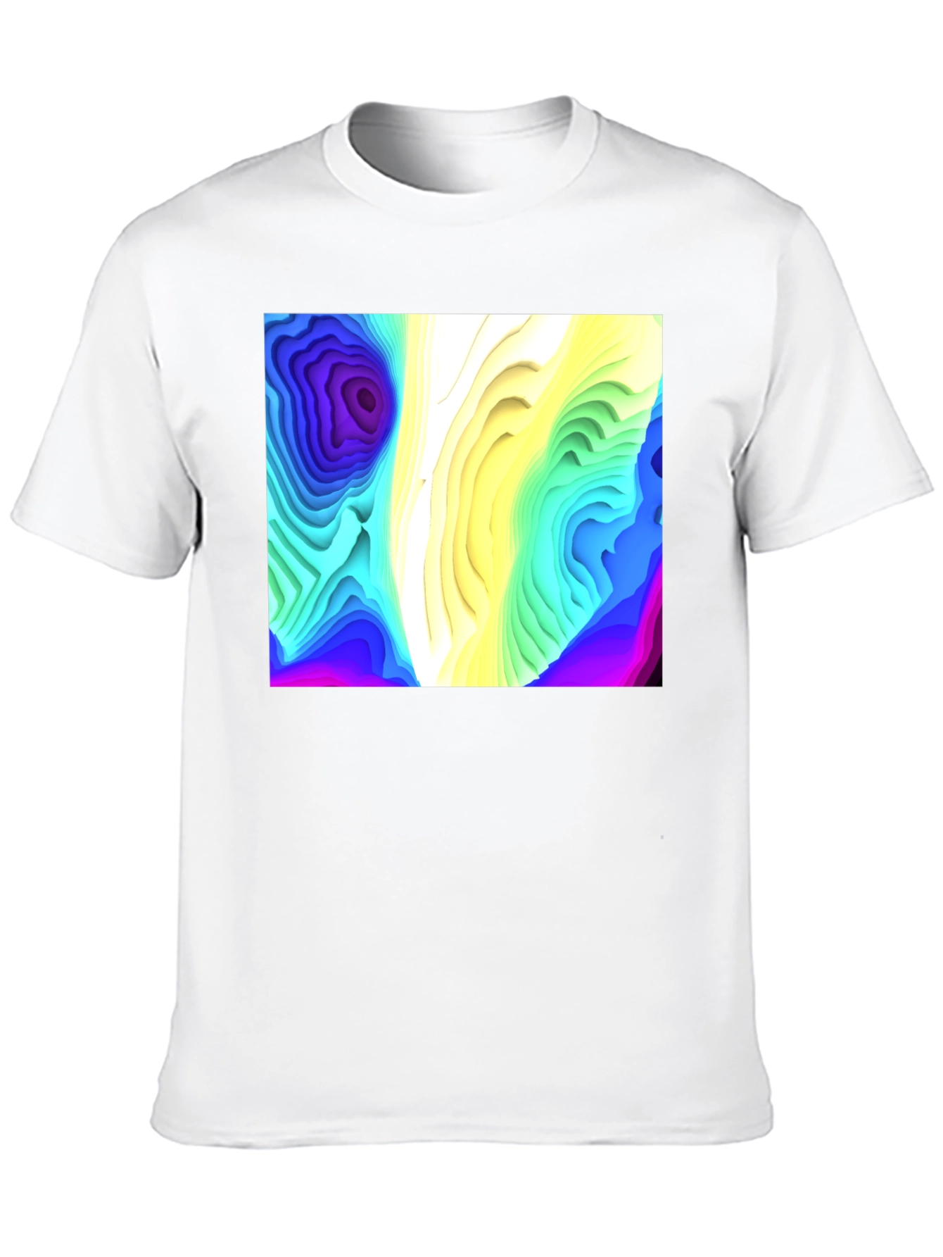 Abstract Topographic Graphic Black T-Shirt