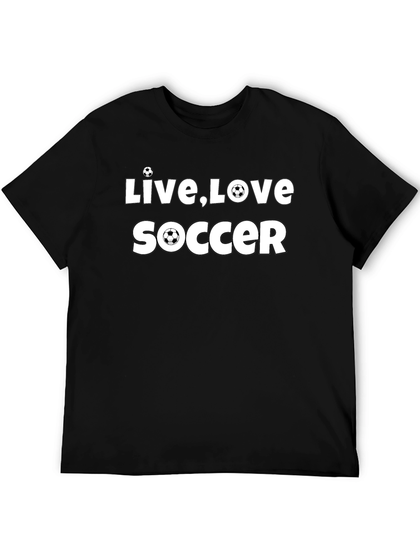 Live Love Soccer Graphic Black T-Shirt