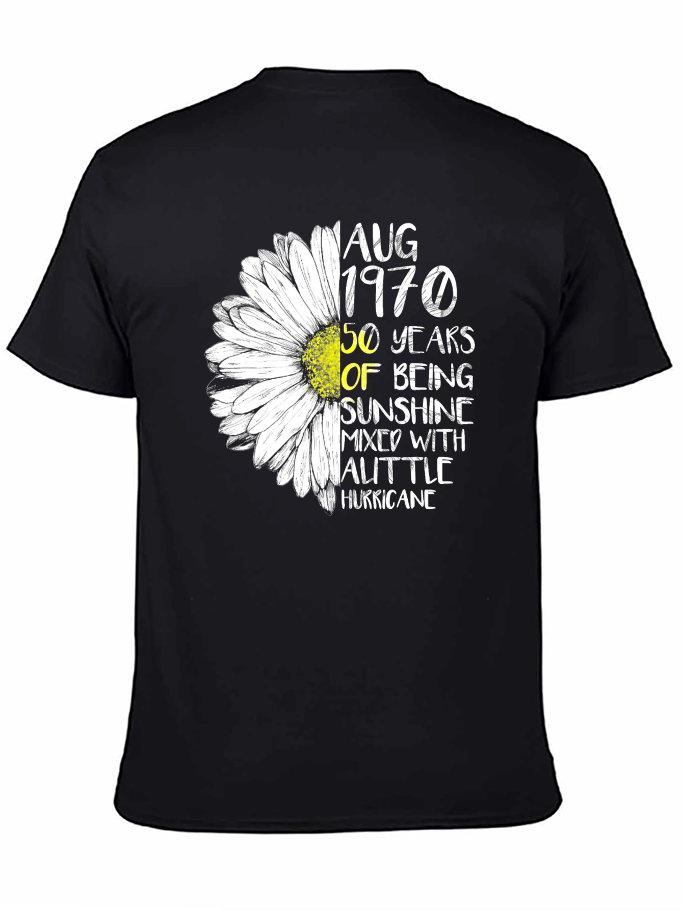 August 1970 50th Birthday Sunflower T-Shirt