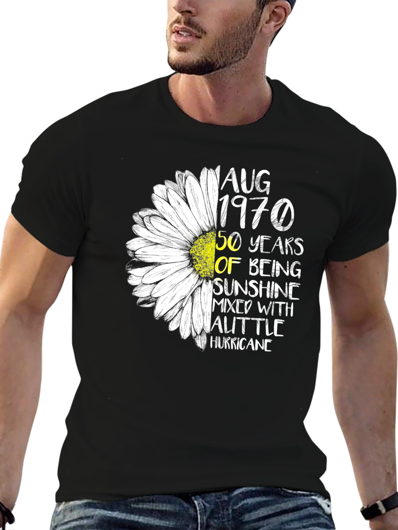 August 1970 50th Birthday Sunflower T-Shirt