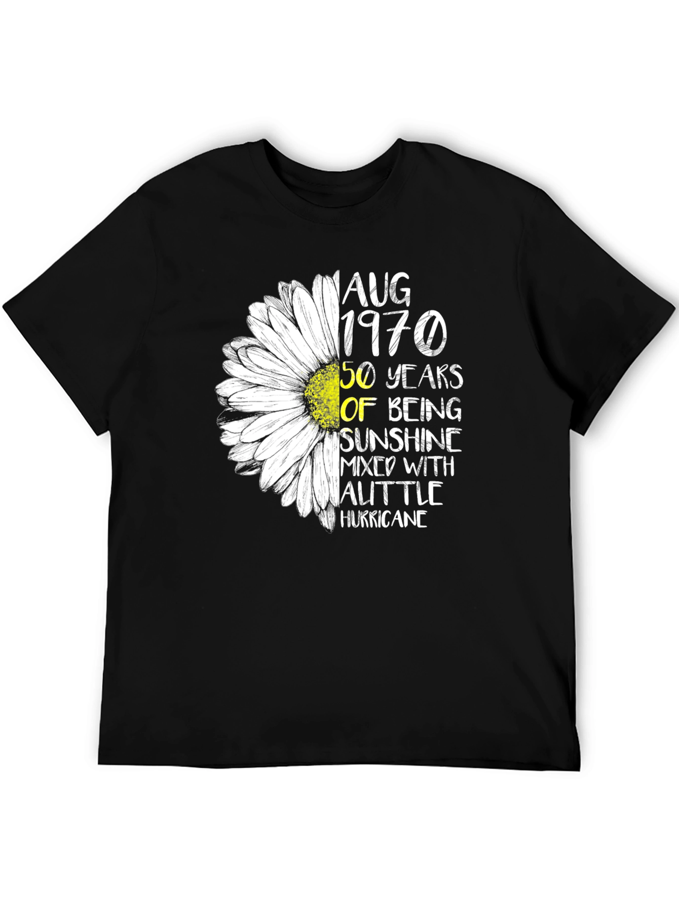 August 1970 50th Birthday Sunflower T-Shirt