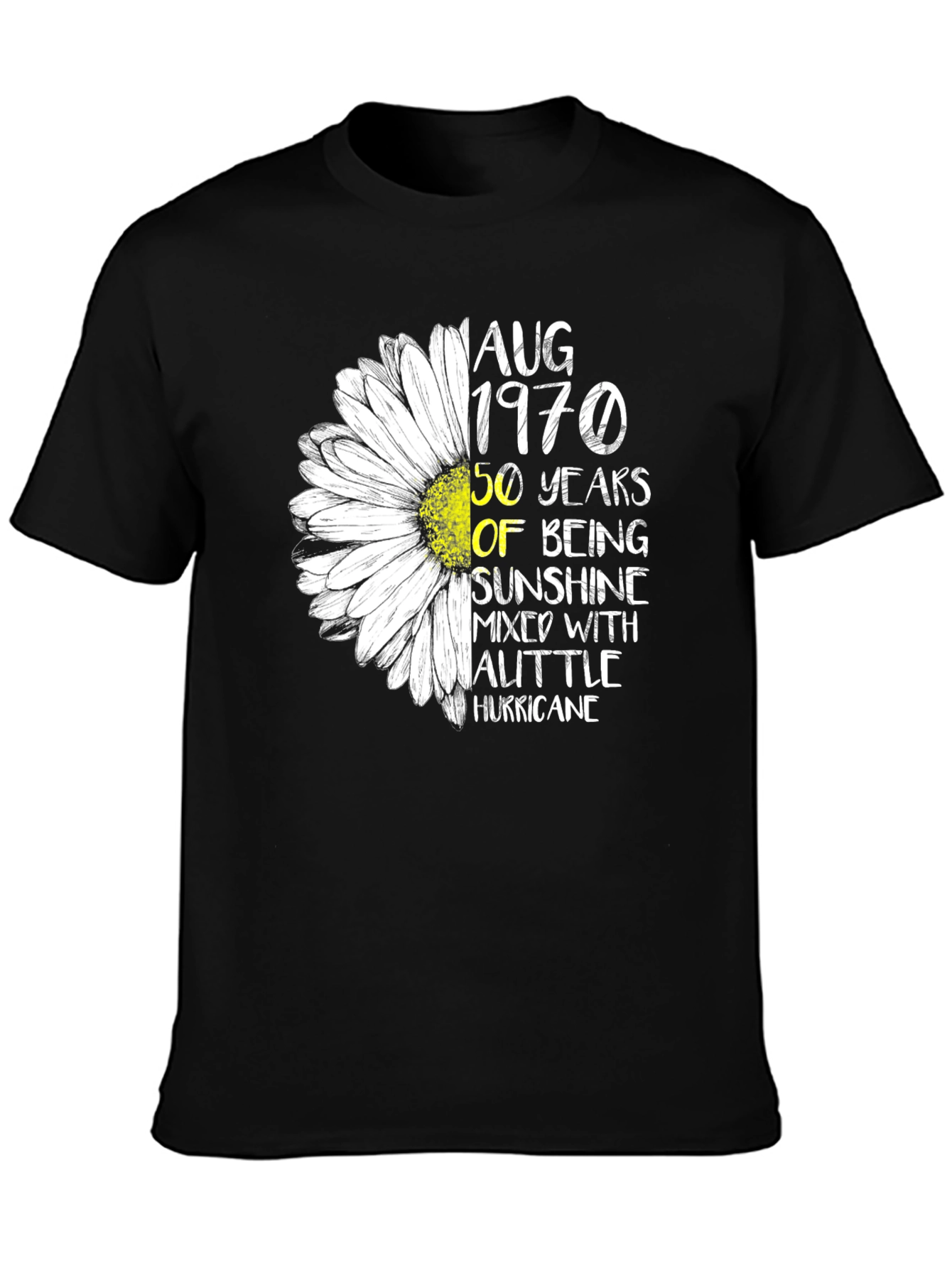 August 1970 50th Birthday Sunflower T-Shirt