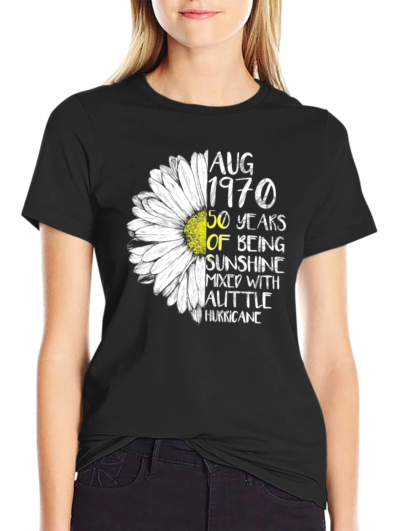 August 1970 50th Birthday Sunflower T-Shirt
