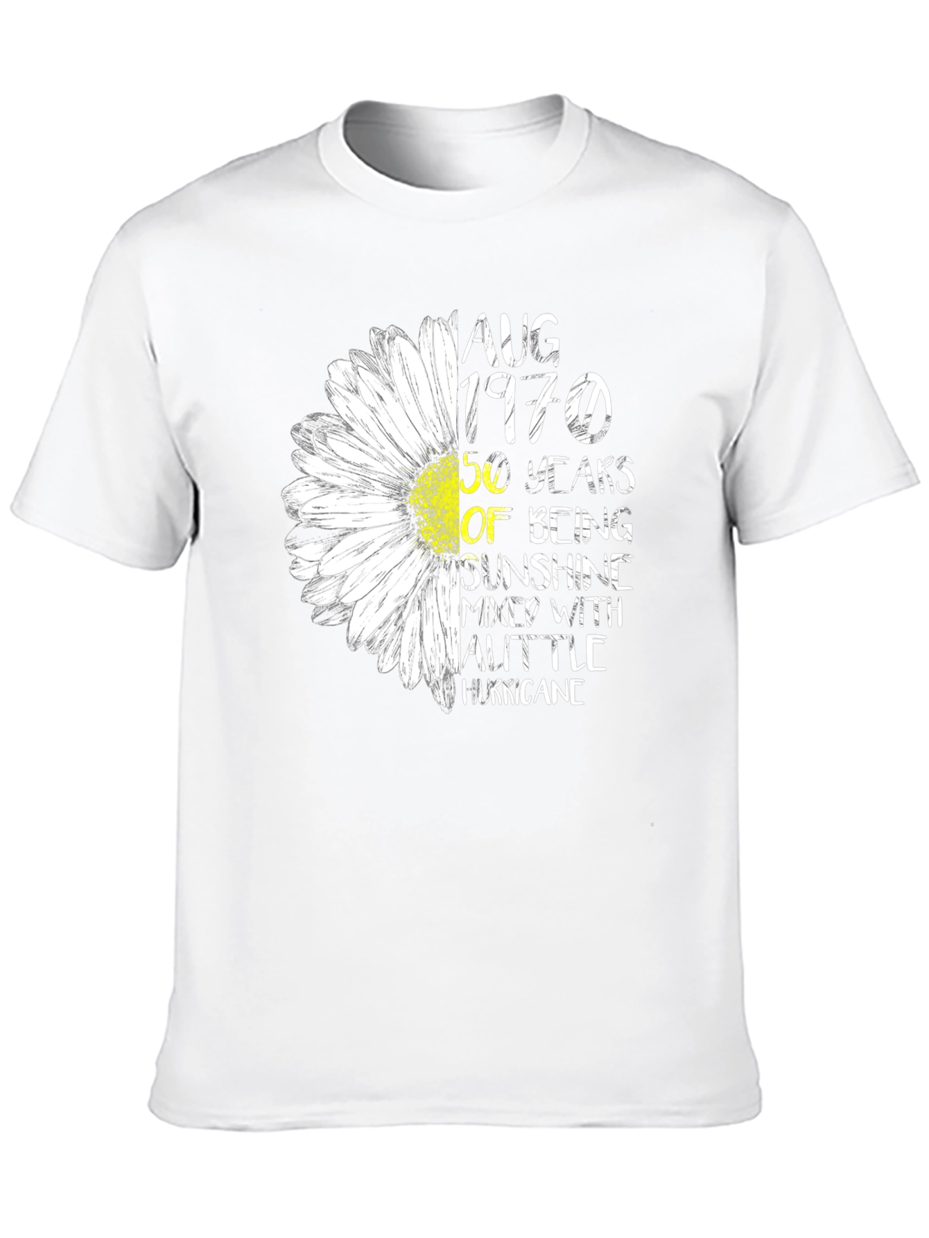 August 1970 50th Birthday Sunflower T-Shirt