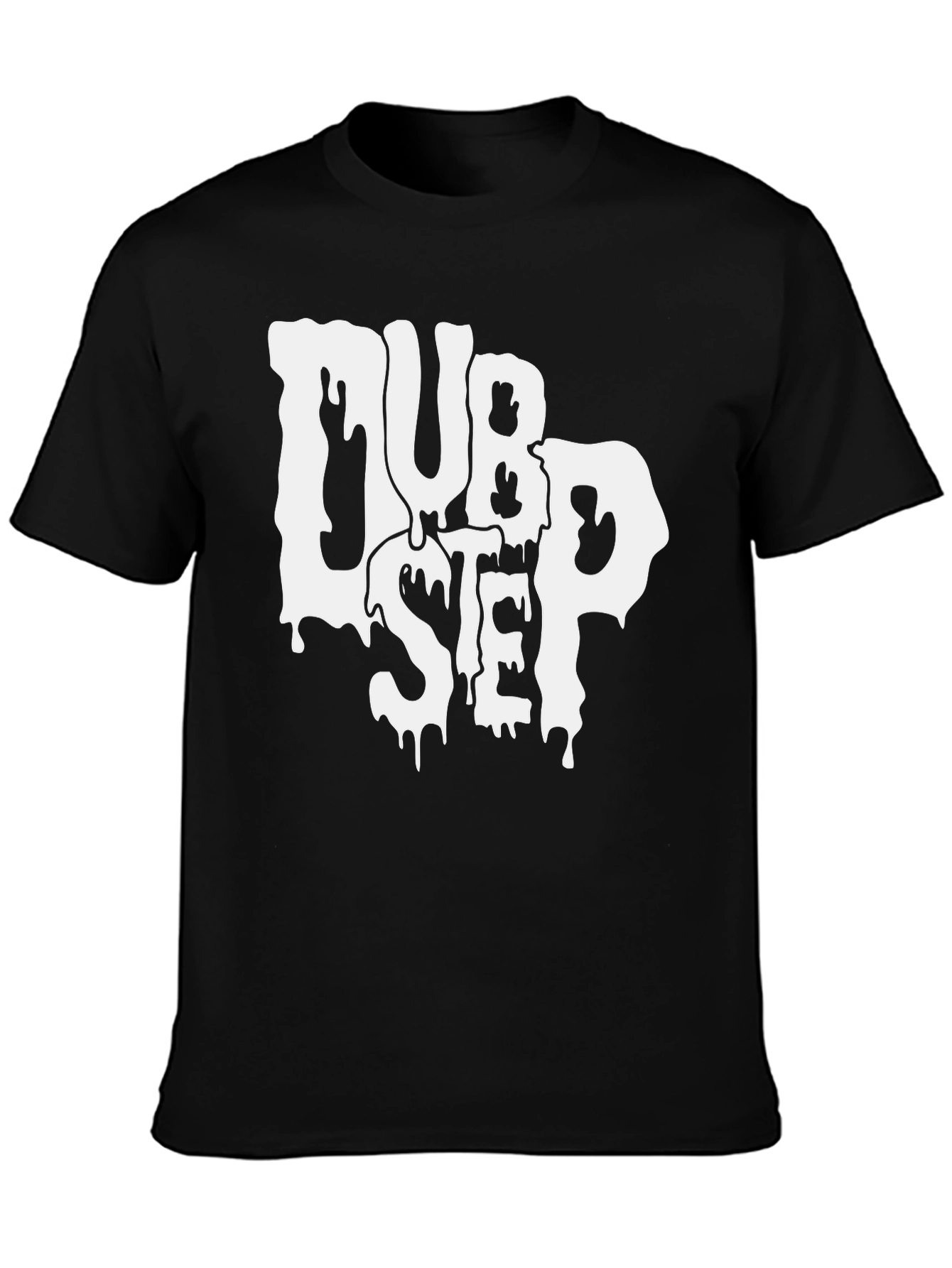 Dubstep Drip Graphic Tee - Black Cotton Blend