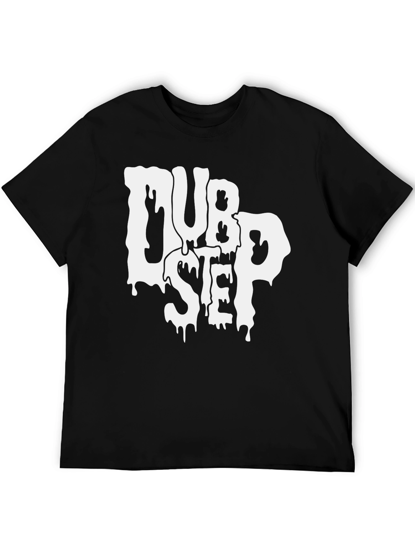 Dubstep Drip Graphic Tee - Black Cotton Blend