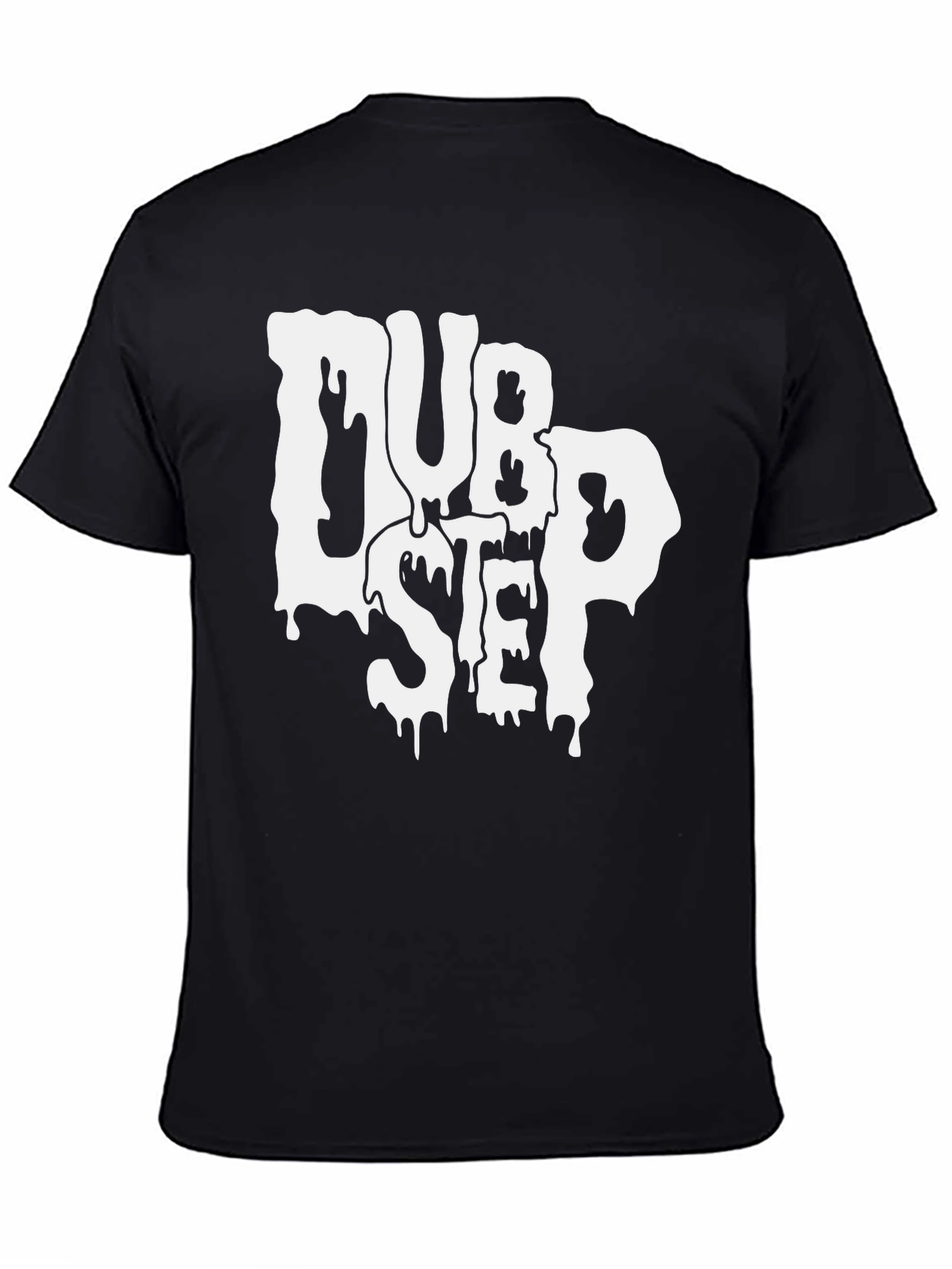 Dubstep Drip Graphic Tee - Black Cotton Blend