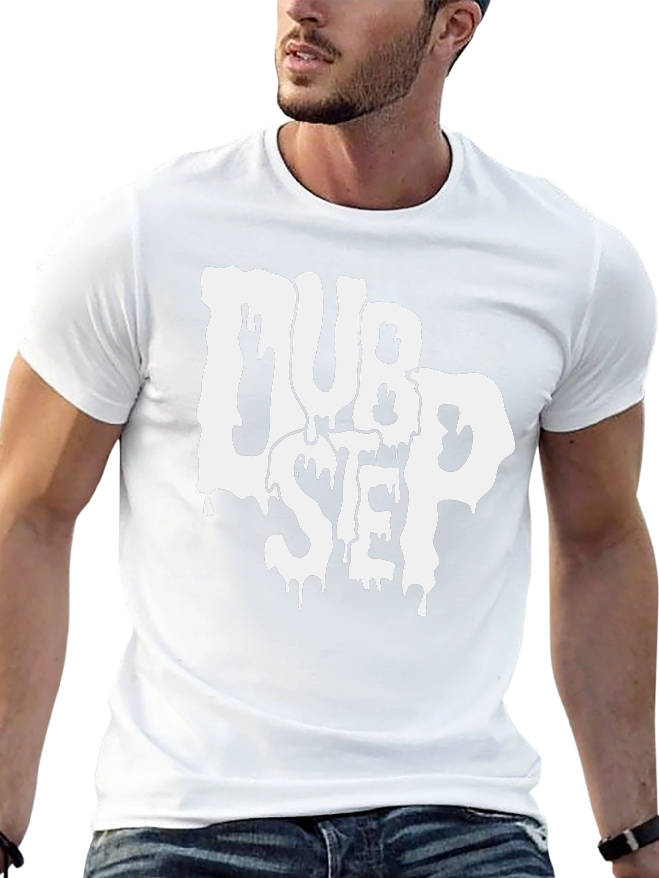 Dubstep Drip Graphic Tee - Black Cotton Blend
