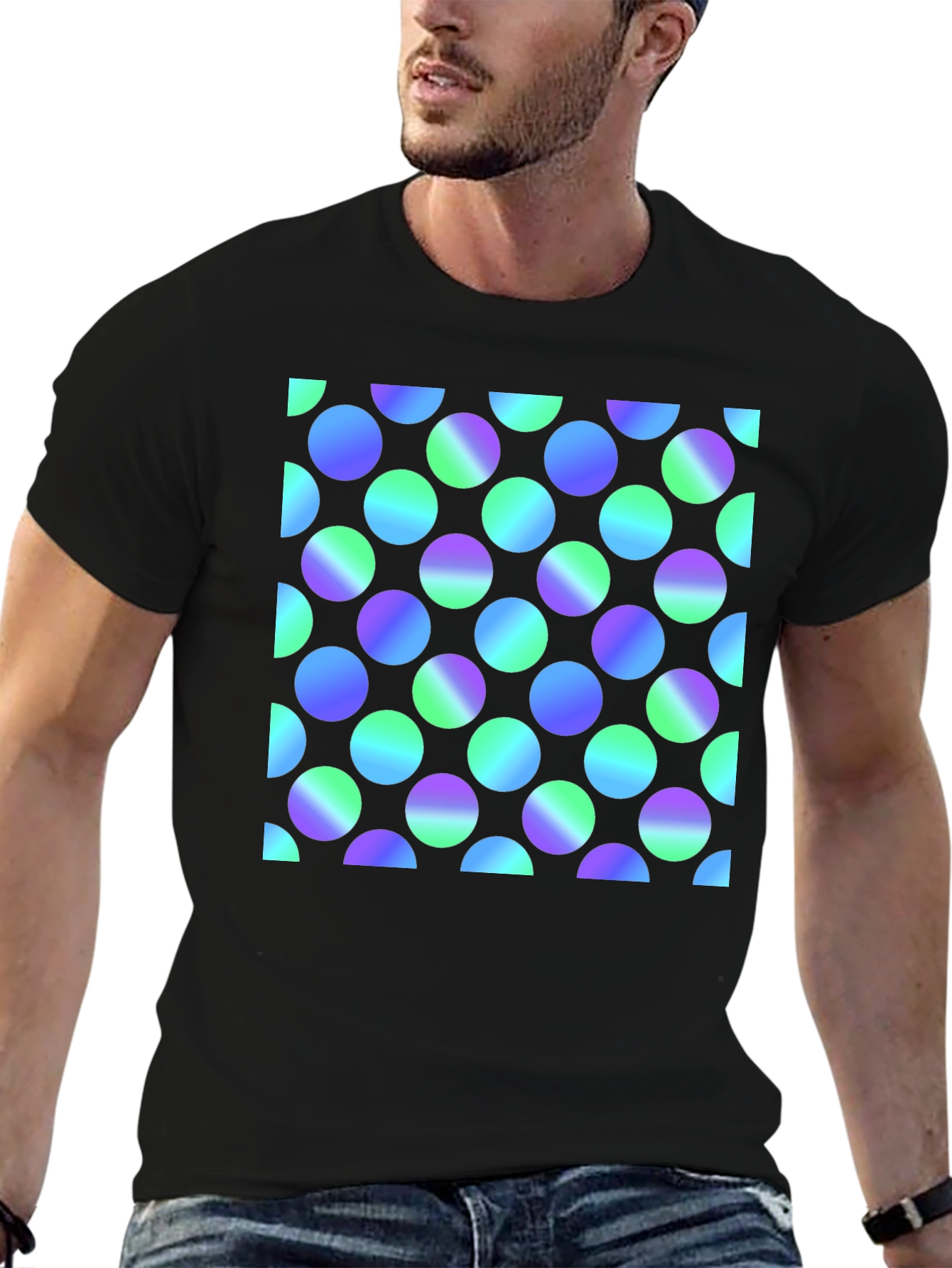 Retro Polka Dot Black T-Shirt