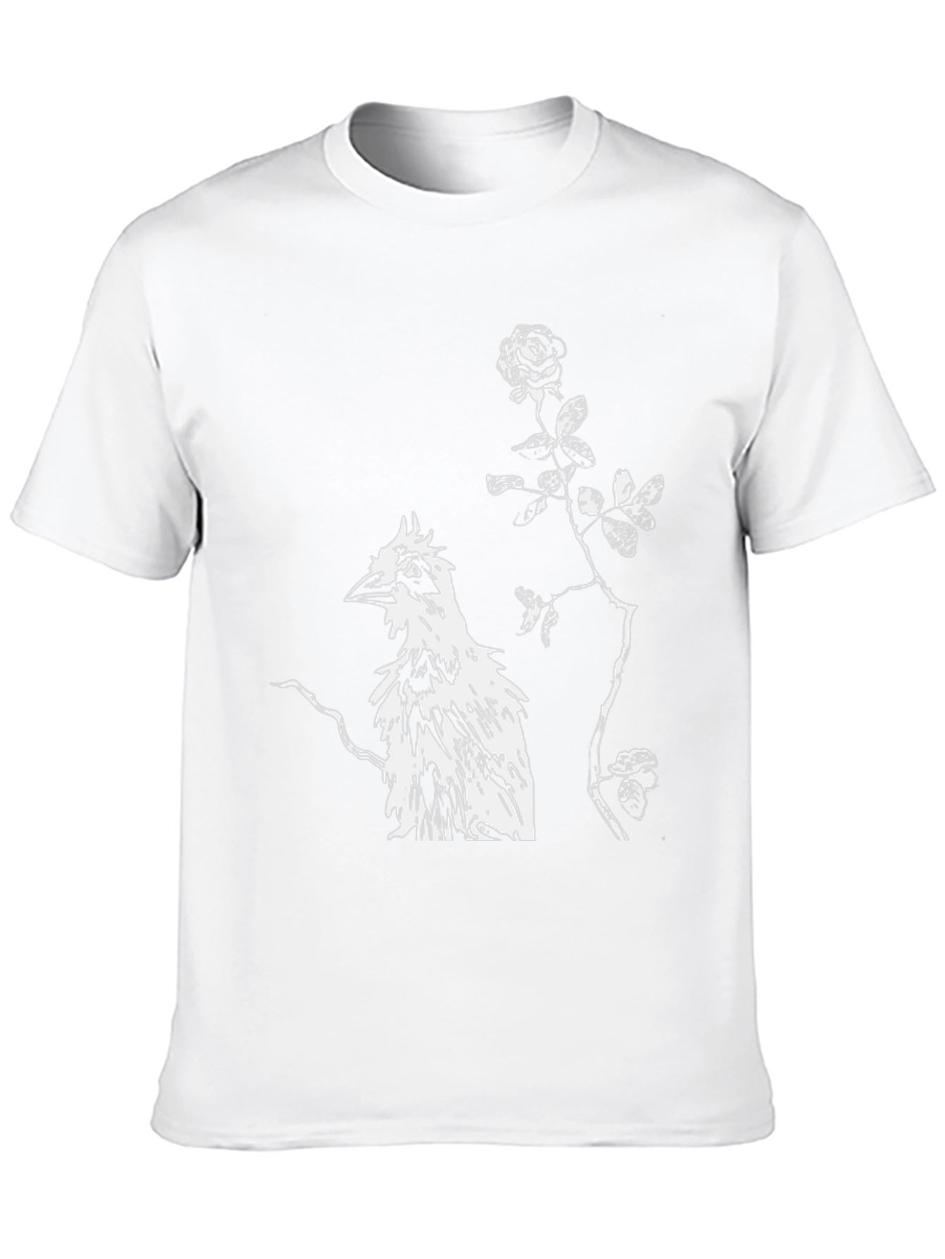 Unique Bird & Rose Graphic Tee