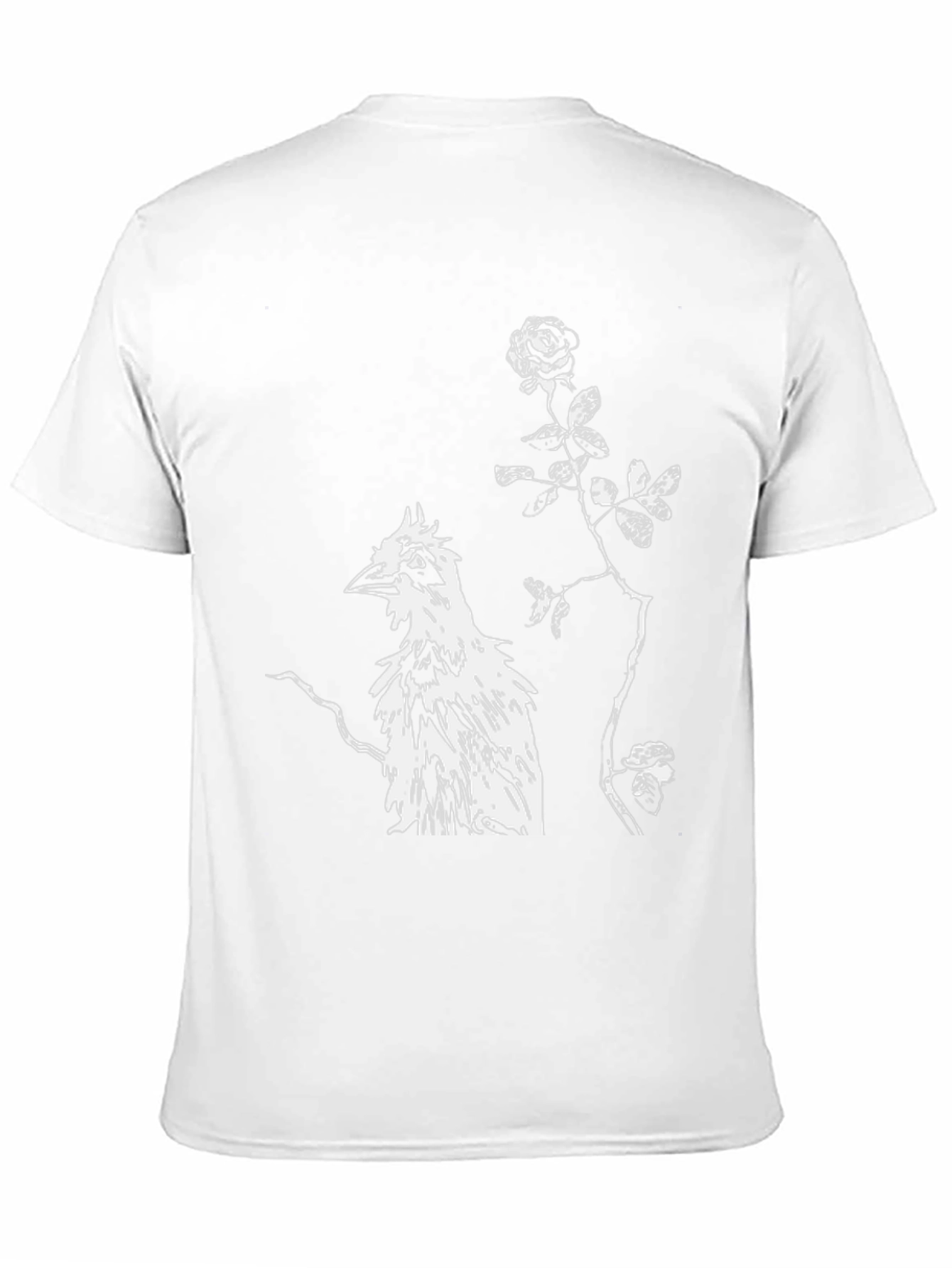 Unique Bird & Rose Graphic Tee